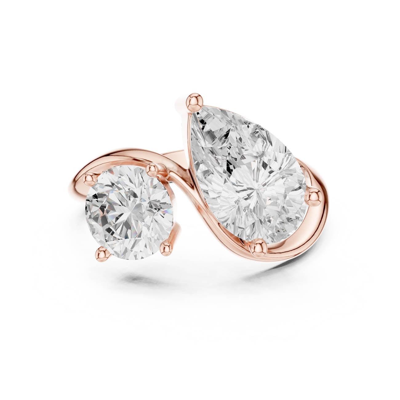 2.90 Ct. Round and Pear Diamond Open Band Ring (SBWR(31)) 5