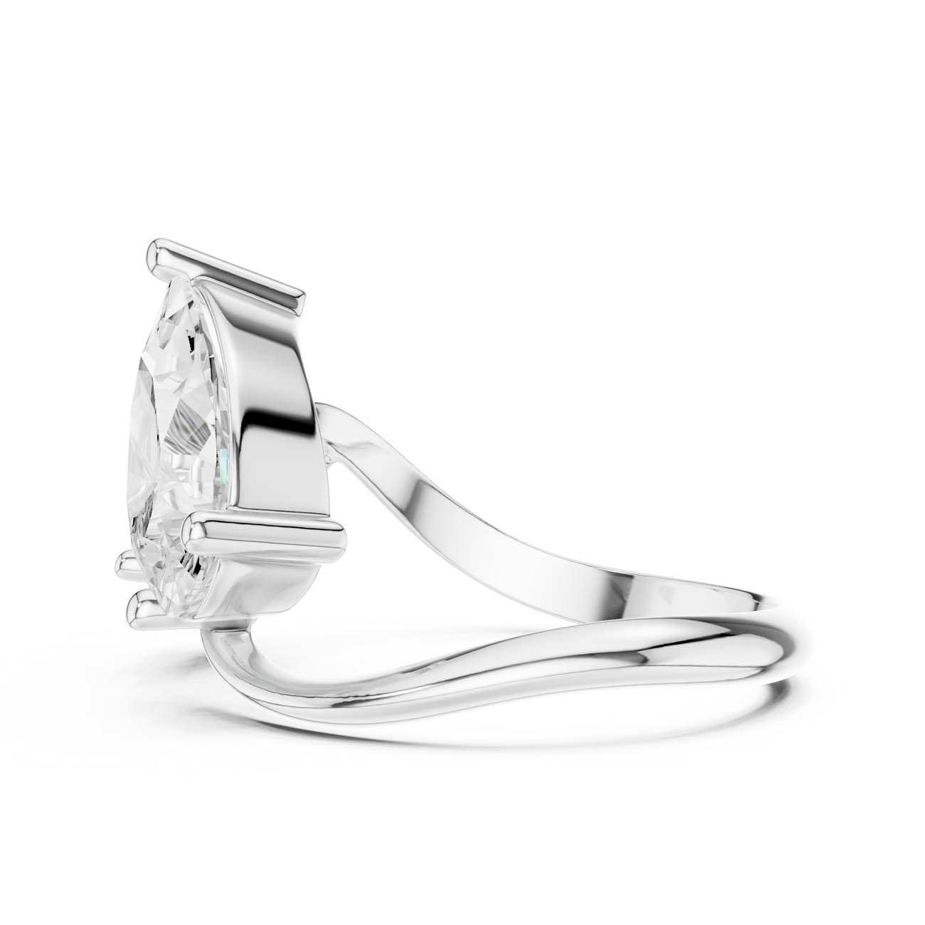 2.90 Ct. Round and Pear Diamond Open Band Ring (SBWR(31)) 11