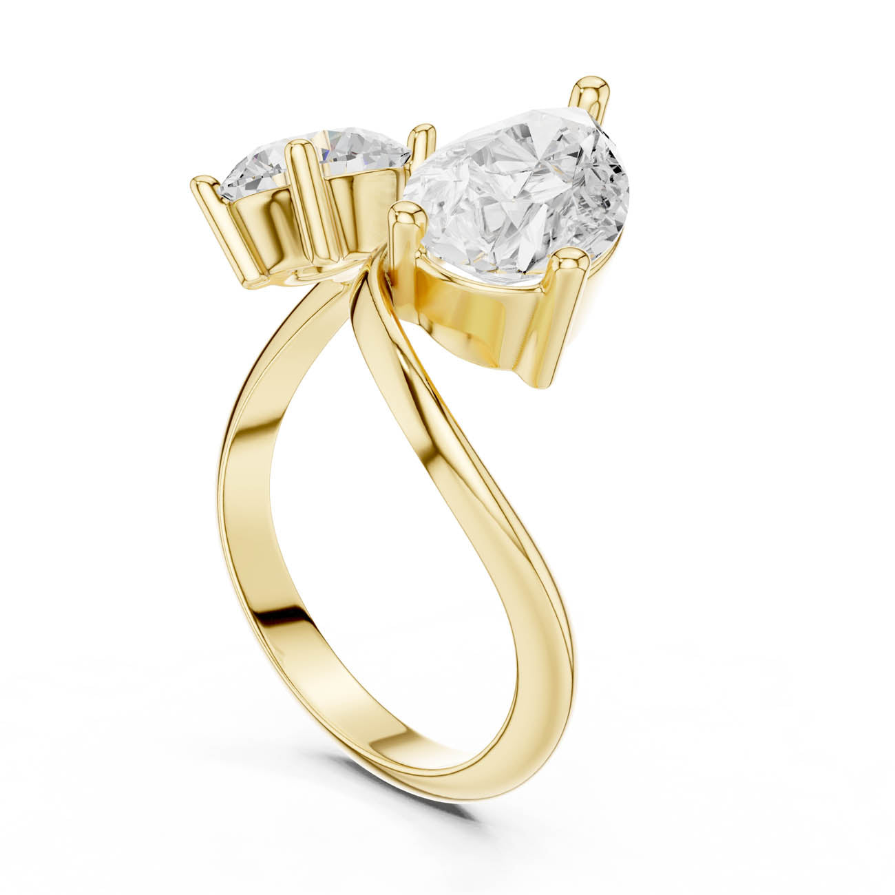 2.90 Ct. Round and Pear Diamond Open Band Ring (SBWR(31)) 3
