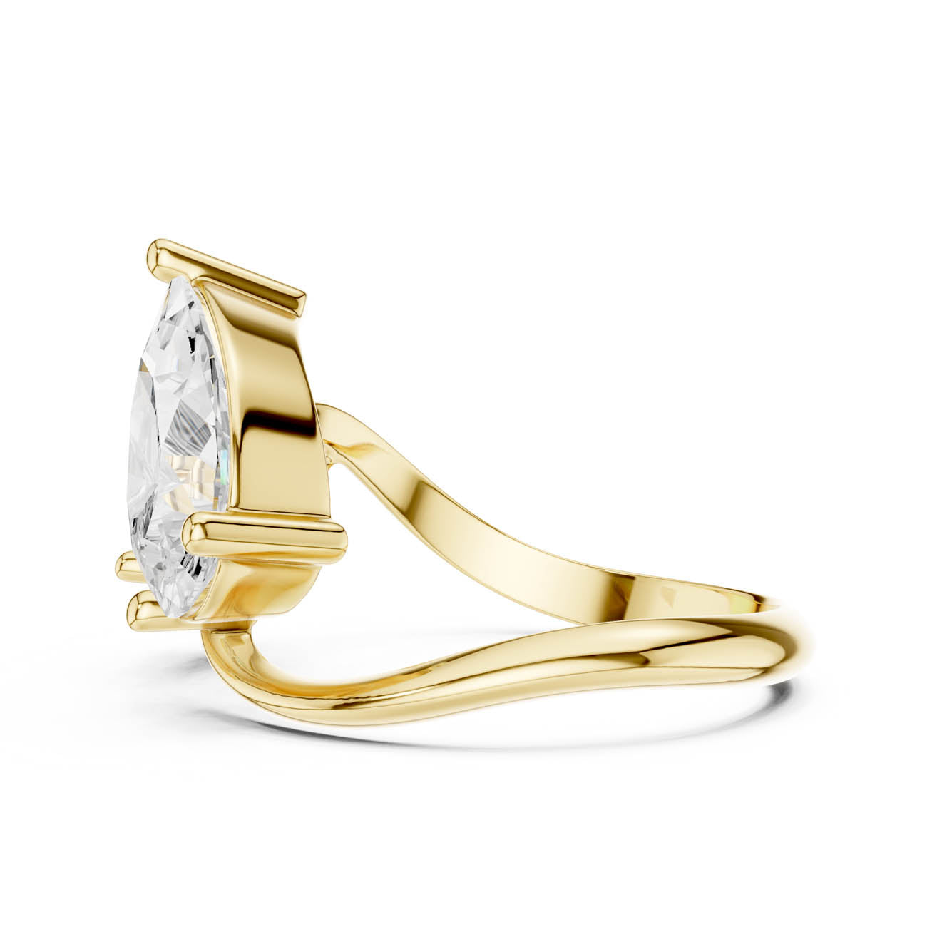 2.90 Ct. Round and Pear Diamond Open Band Ring (SBWR(31)) 4