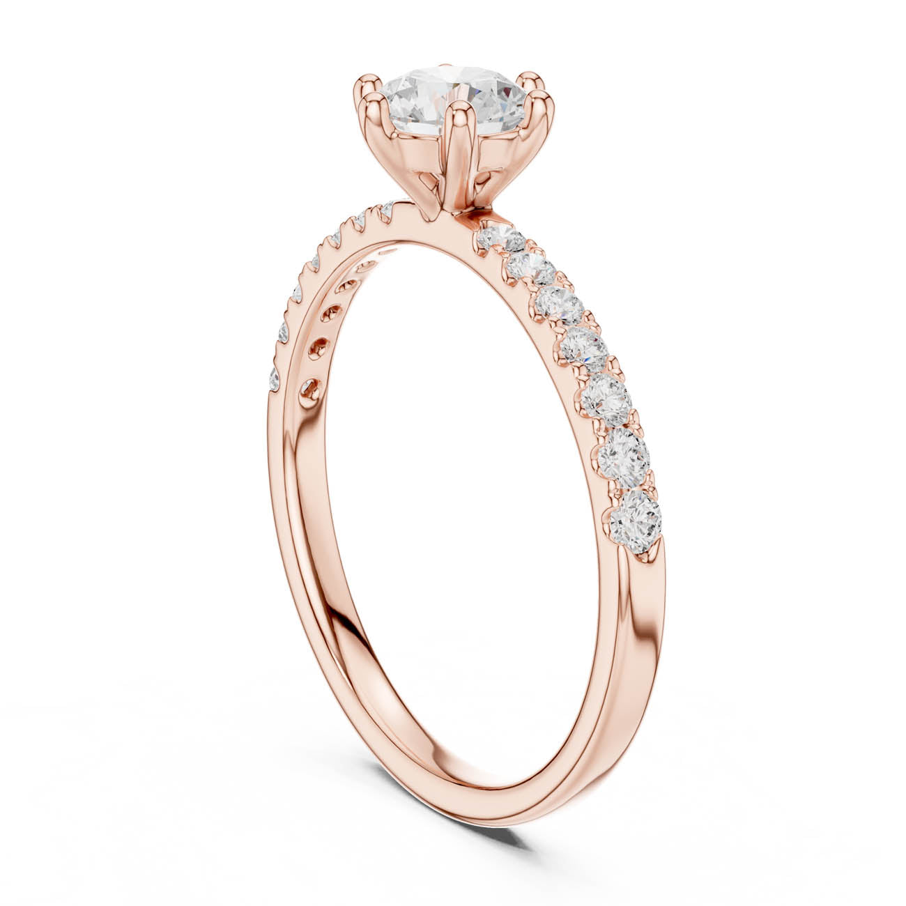 .90 Ct. Round Diamond Solitaire with Pavé Band (SBWR(36)) 10
