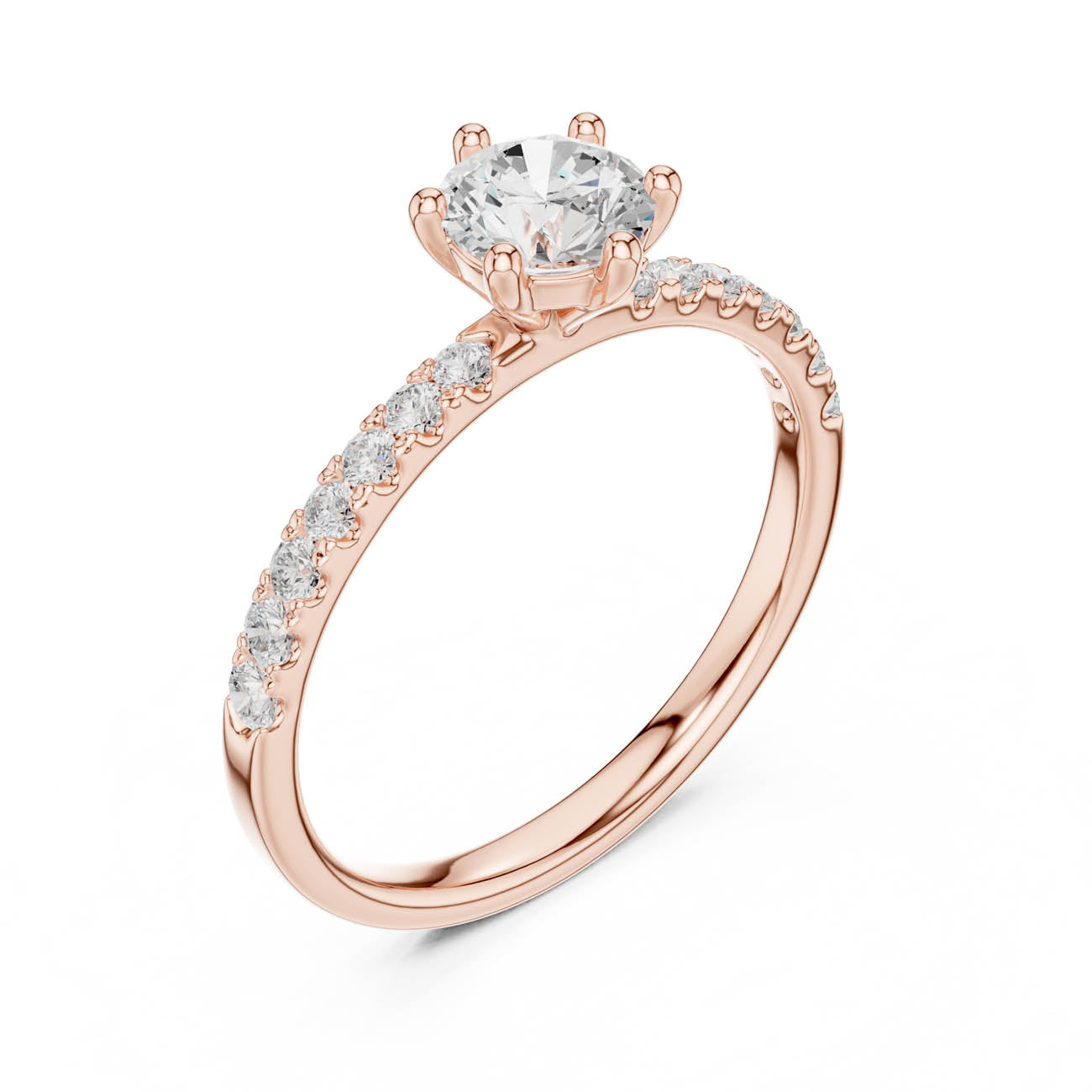 .90 Ct. Round Diamond Solitaire with Pavé Band (SBWR(36)) 6