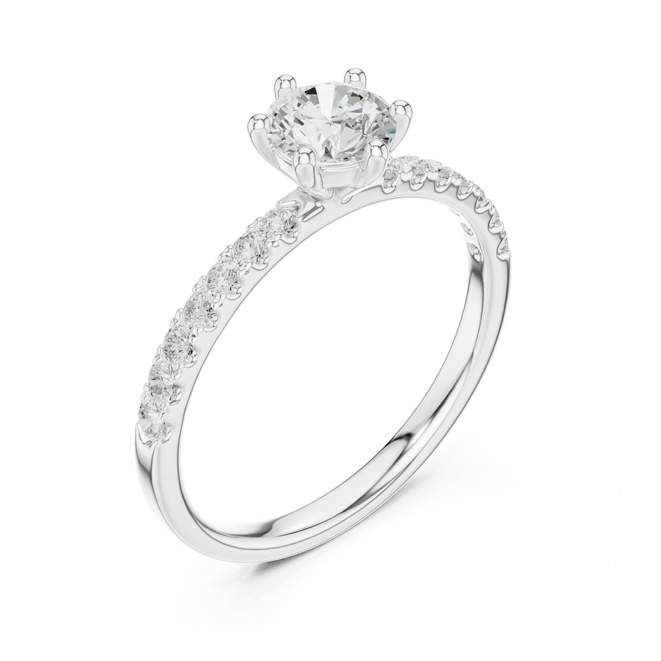 .90 Ct. Round Diamond Solitaire with Pavé Band (SBWR(36)) 8