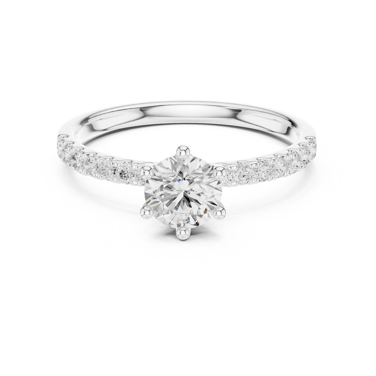 .90 Ct. Round Diamond Solitaire with Pavé Band (SBWR(36))