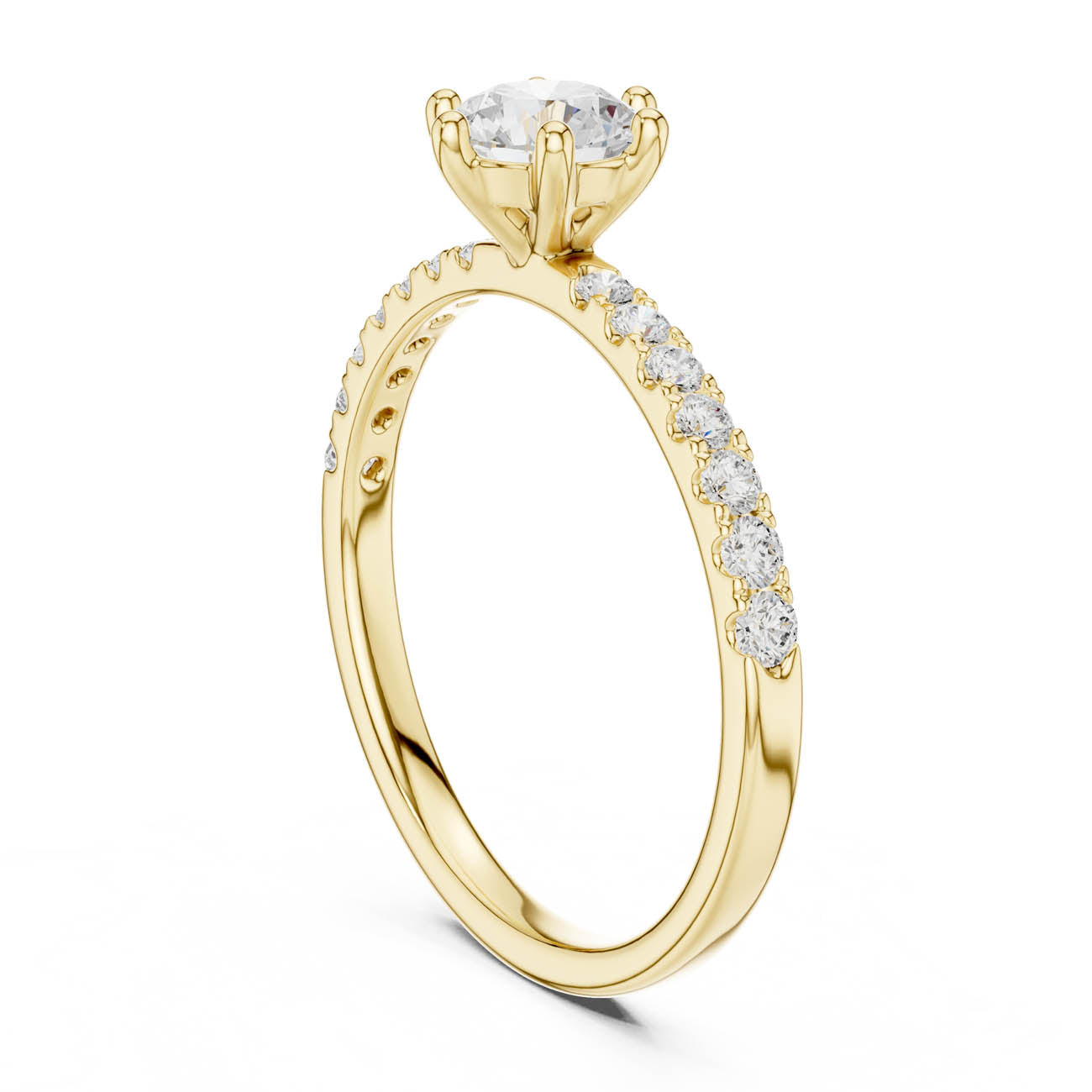 .90 Ct. Round Diamond Solitaire with Pavé Band (SBWR(36)) 3