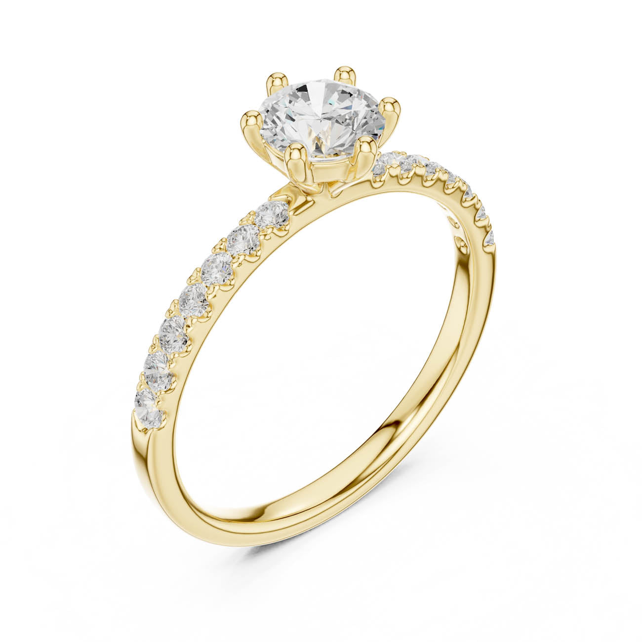 .90 Ct. Round Diamond Solitaire with Pavé Band (SBWR(36))
