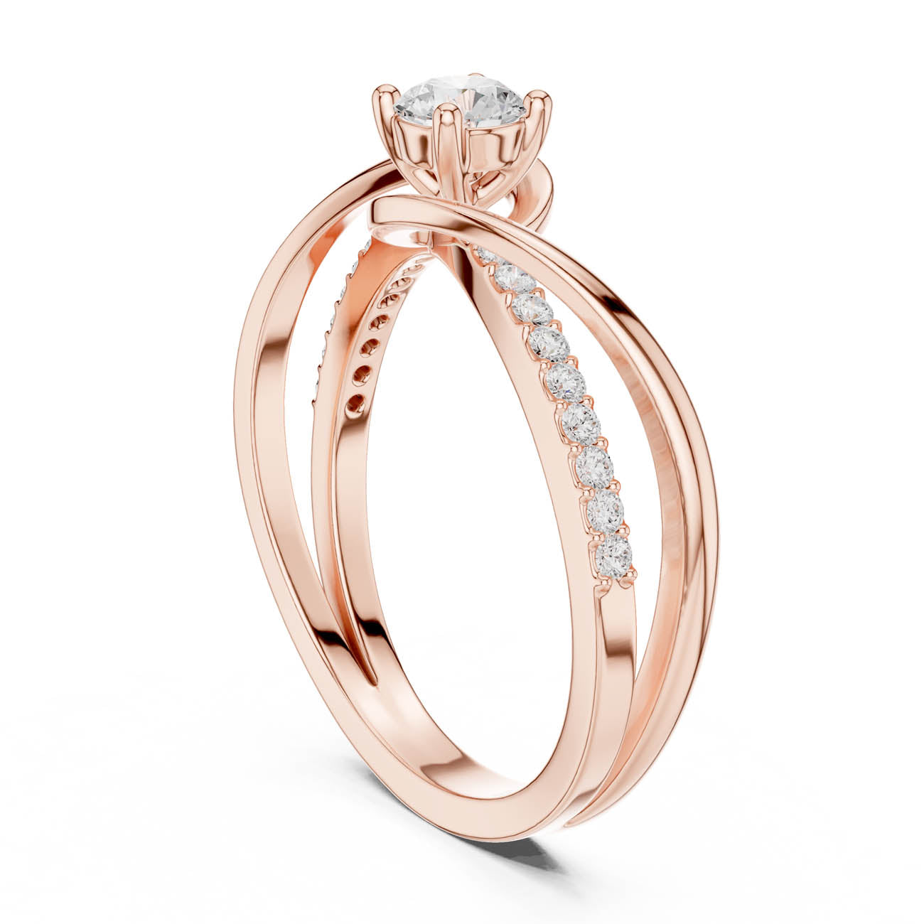 .46 Ct. Round Diamond Solitaire with Twisted Pave Band (SBWR(39)) 9