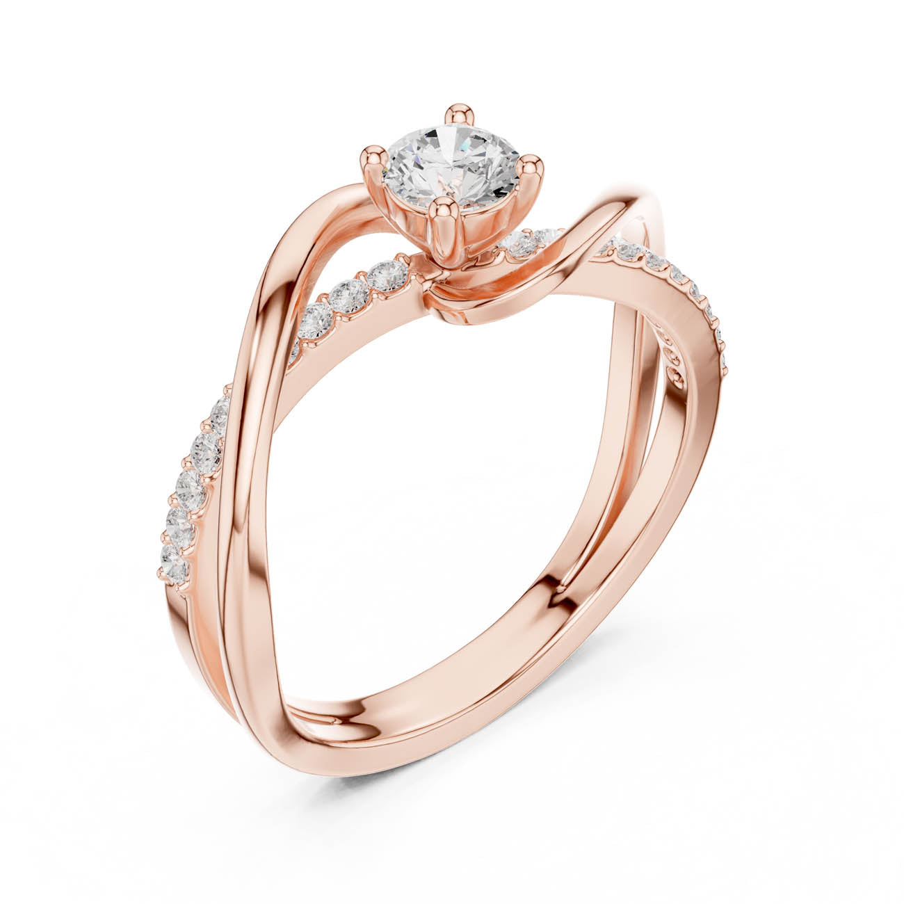 .46 Ct. Round Diamond Solitaire with Twisted Pave Band (SBWR(39)) 6