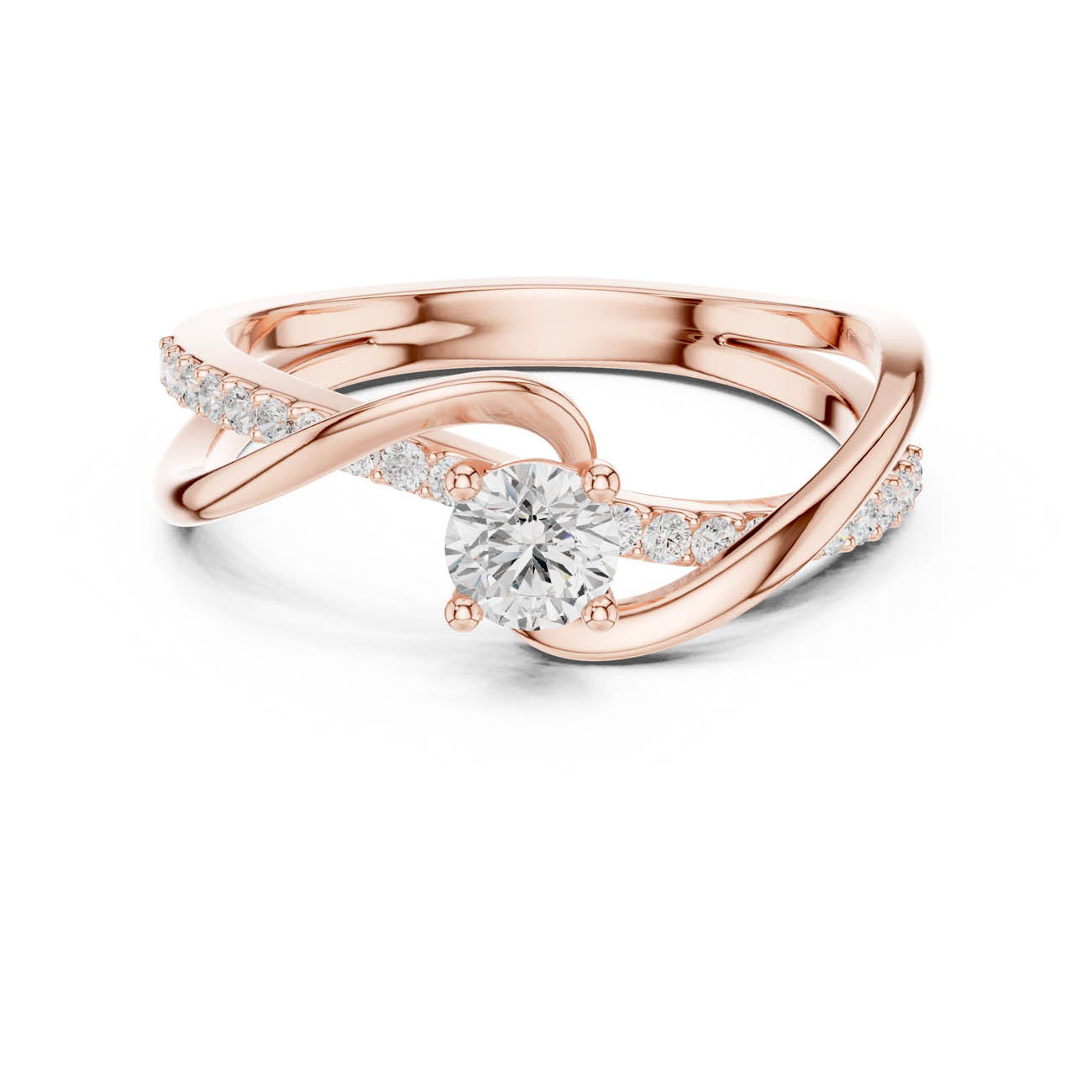 .46 Ct. Round Diamond Solitaire with Twisted Pave Band (SBWR(39)) 7