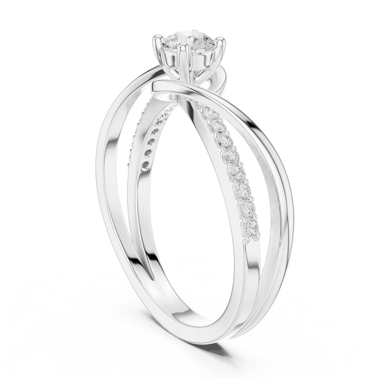 .46 Ct. Round Diamond Solitaire with Twisted Pave Band (SBWR(39)) 8