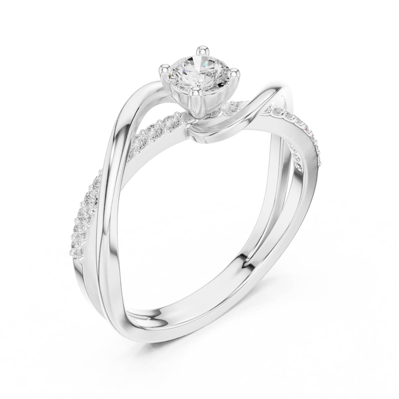 .46 Ct. Round Diamond Solitaire with Twisted Pave Band (SBWR(39)) 10