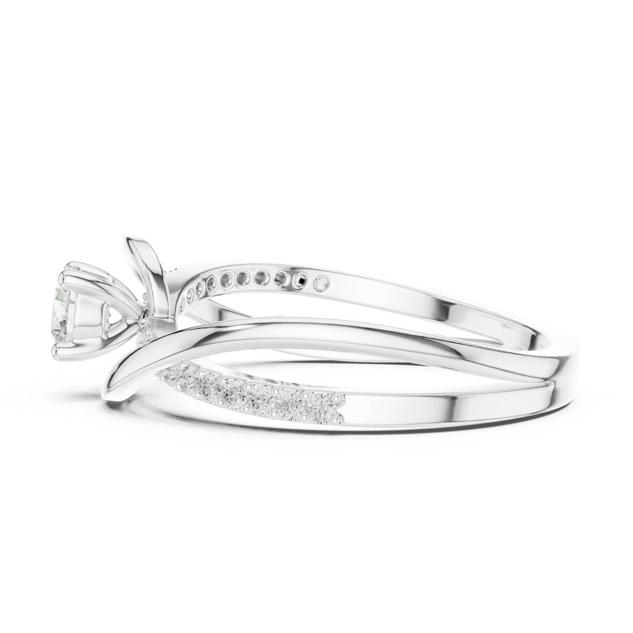 .46 Ct. Round Diamond Solitaire with Twisted Pave Band (SBWR(39)) 11