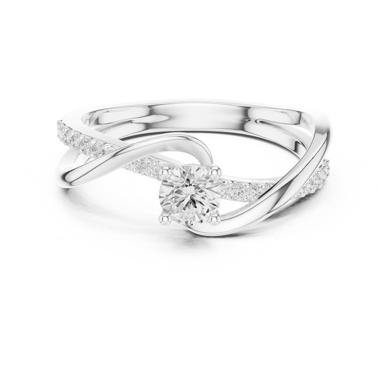 .46 Ct. Round Diamond Solitaire with Twisted Pave Band (SBWR(39))