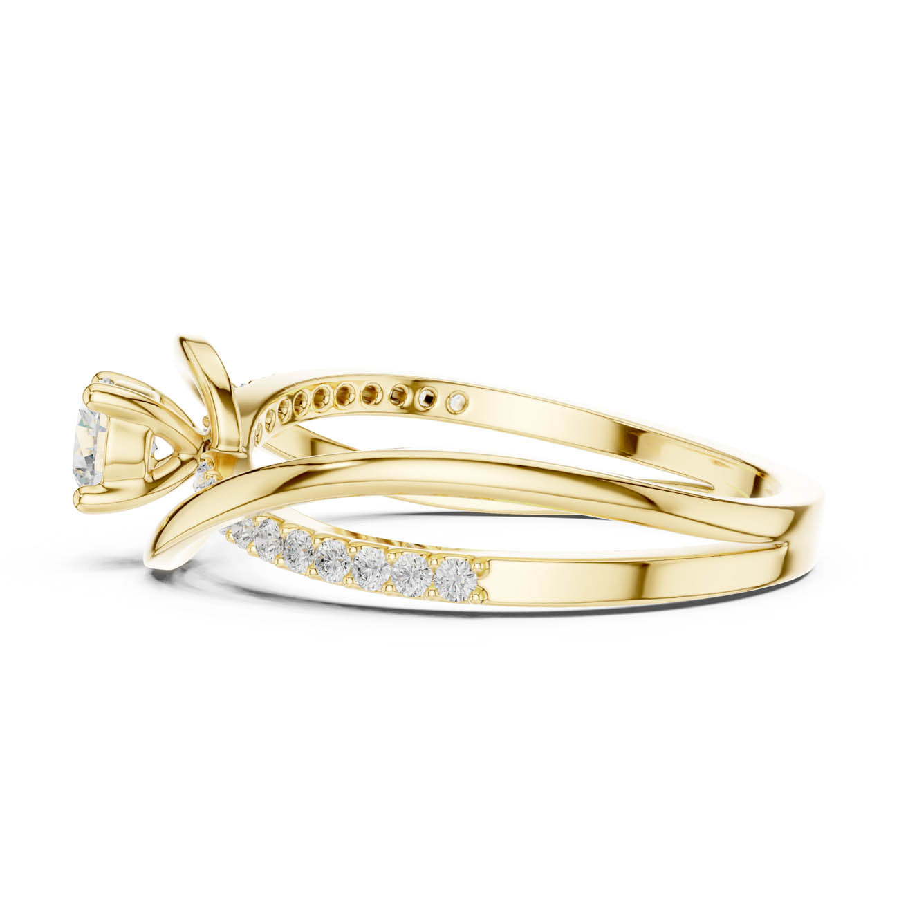 .46 Ct. Round Diamond Solitaire with Twisted Pave Band (SBWR(39)) 4