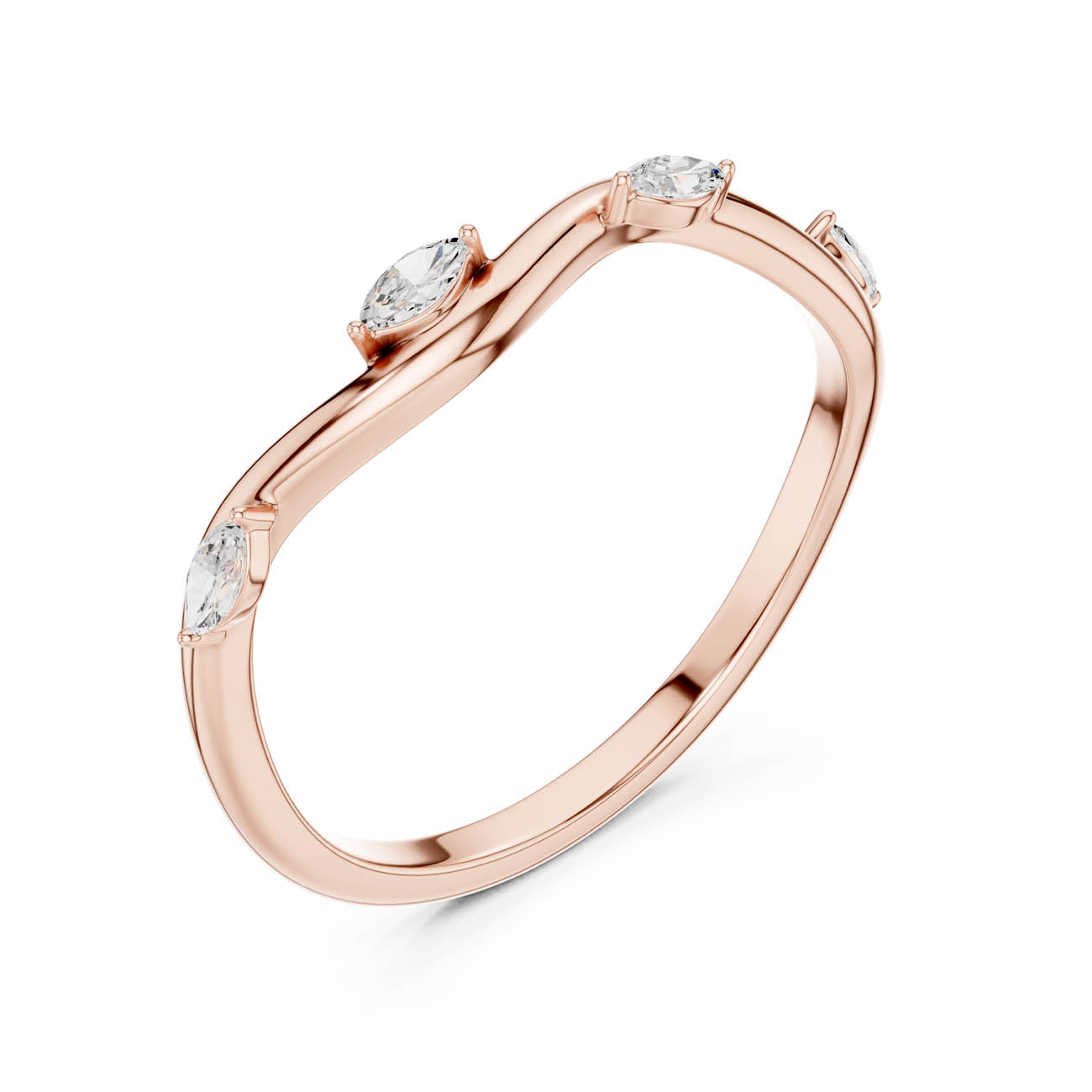 .10 Ct. Marquise Diamond Wave Band Ring (SBWR(3)) 6
