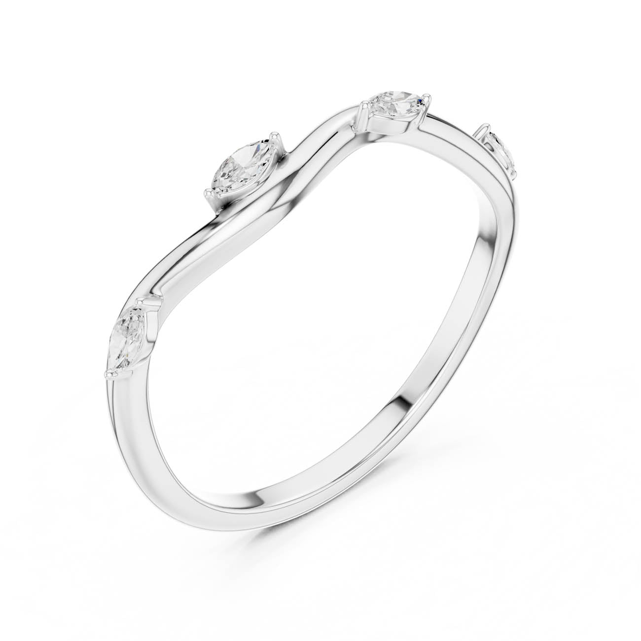 .10 Ct. Marquise Diamond Wave Band Ring (SBWR(3)) 12