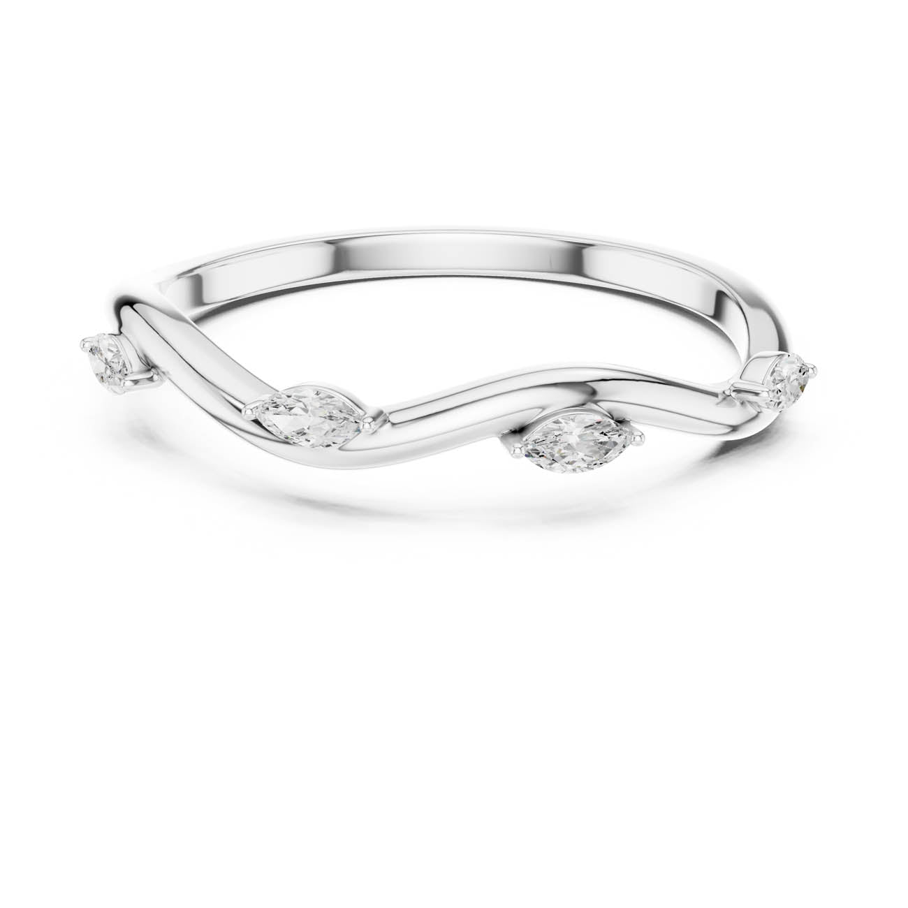 .10 Ct. Marquise Diamond Wave Band Ring (SBWR(3)) 14