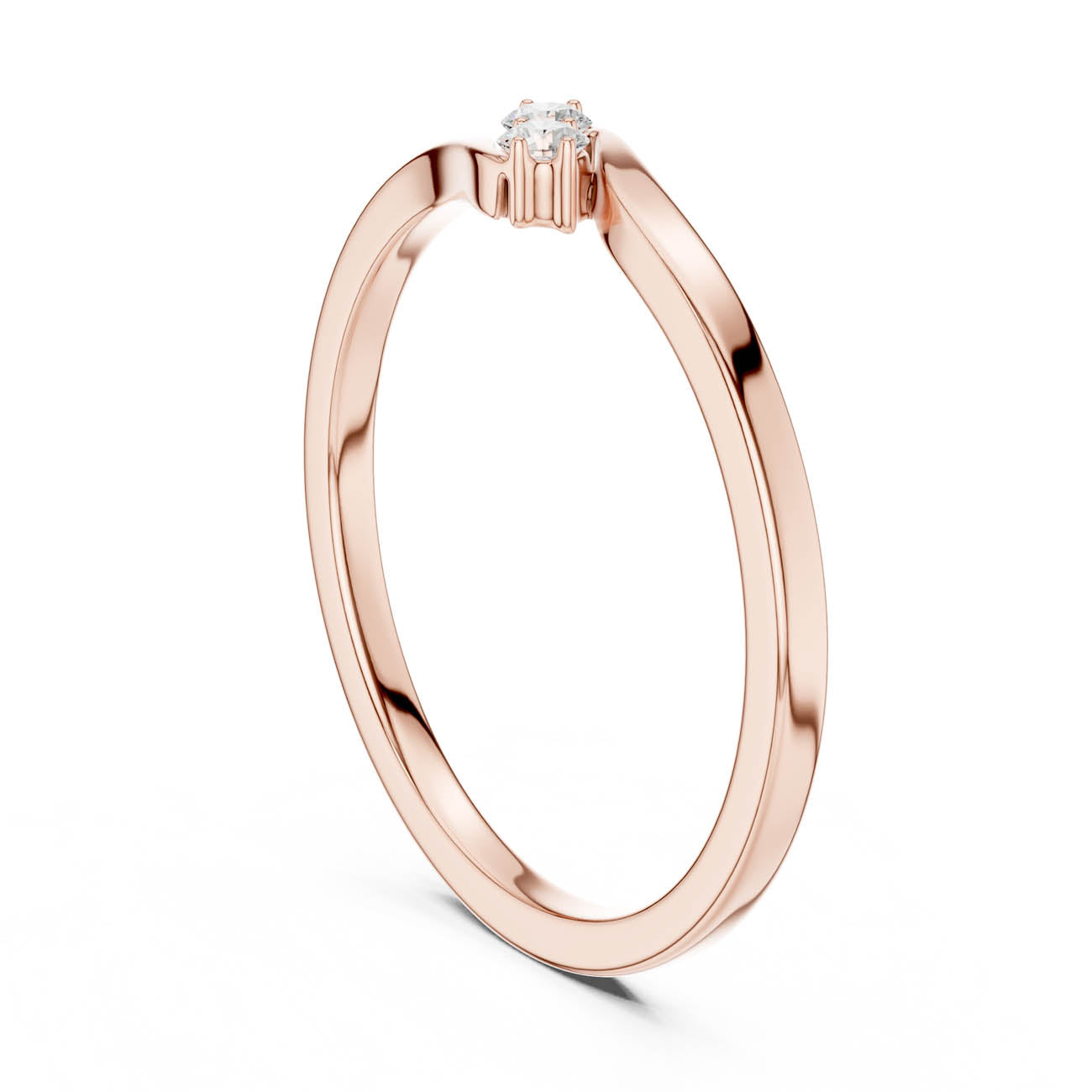 .07 Ct. Two-Stone Round Diamond Ring with Sculpted Closed Band (SBWR(41)) 9