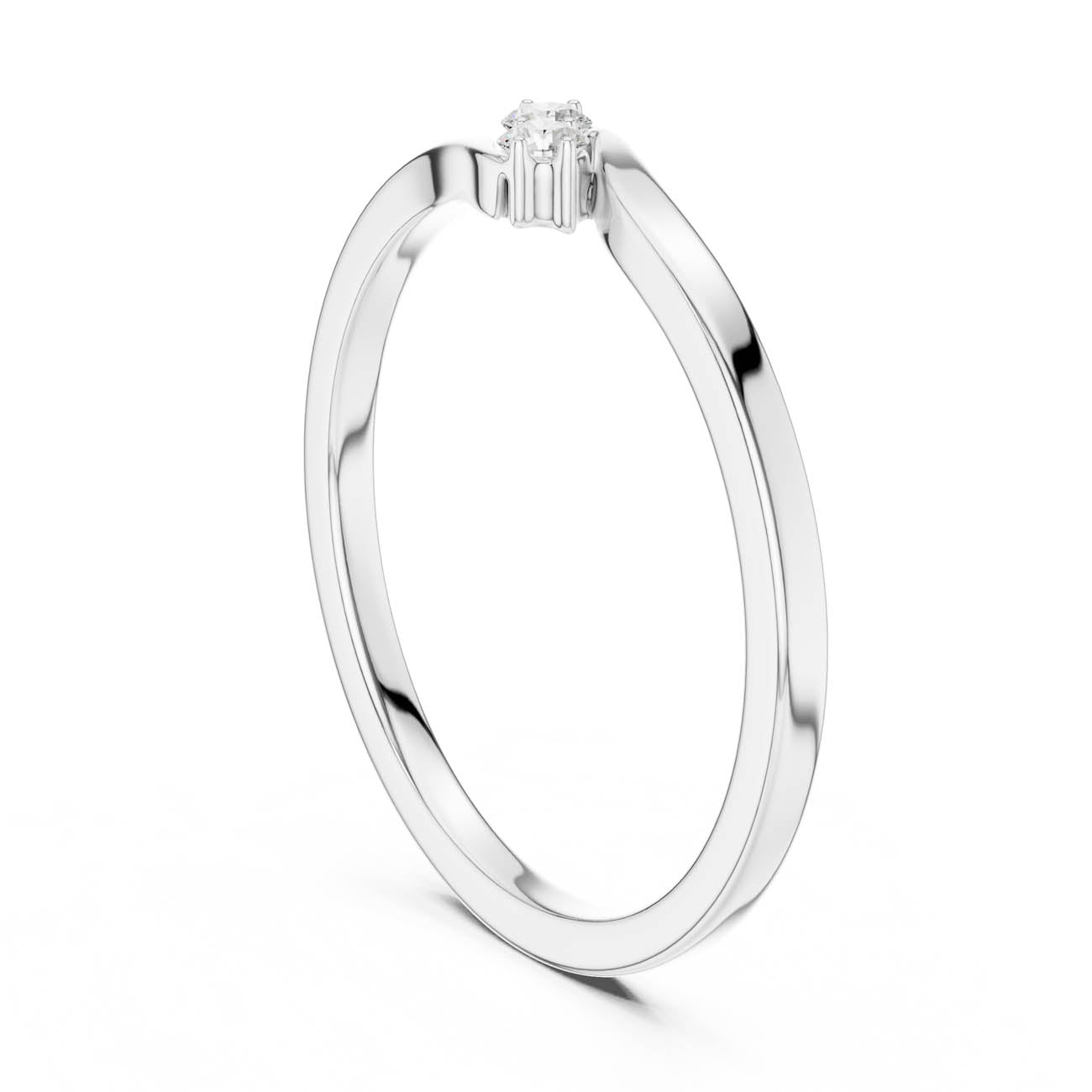 .07 Ct. Two-Stone Round Diamond Ring with Sculpted Closed Band (SBWR(41)) 10