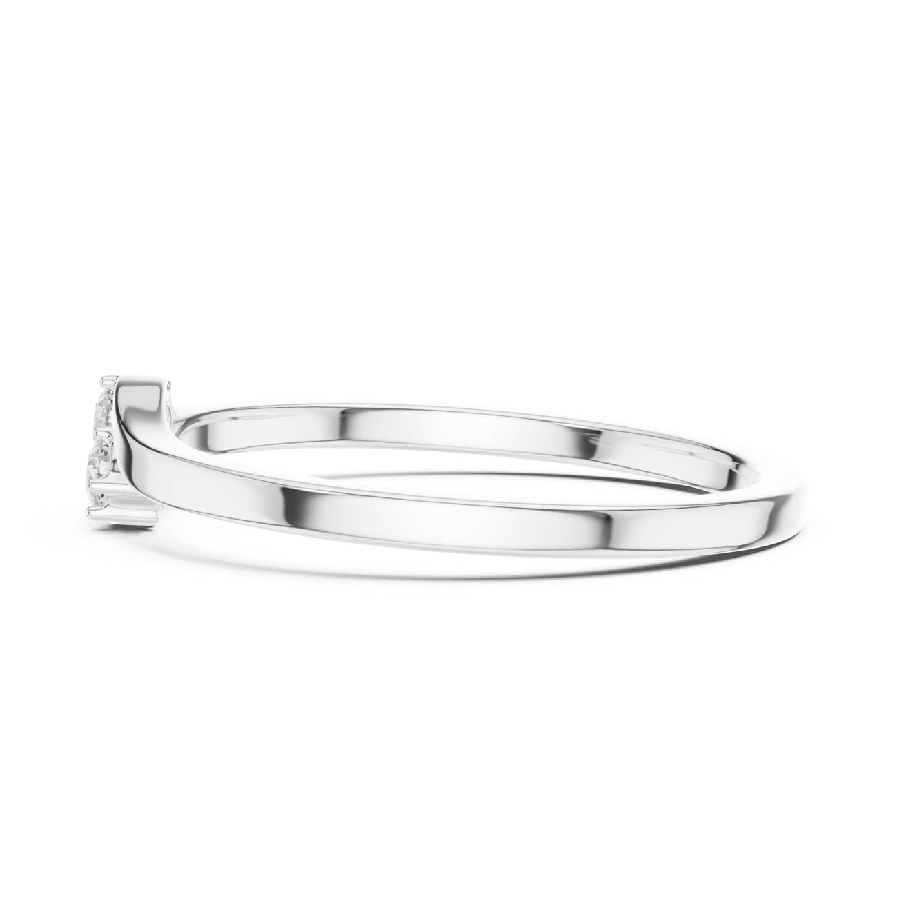 .07 Ct. Two-Stone Round Diamond Ring with Sculpted Closed Band (SBWR(41)) 11