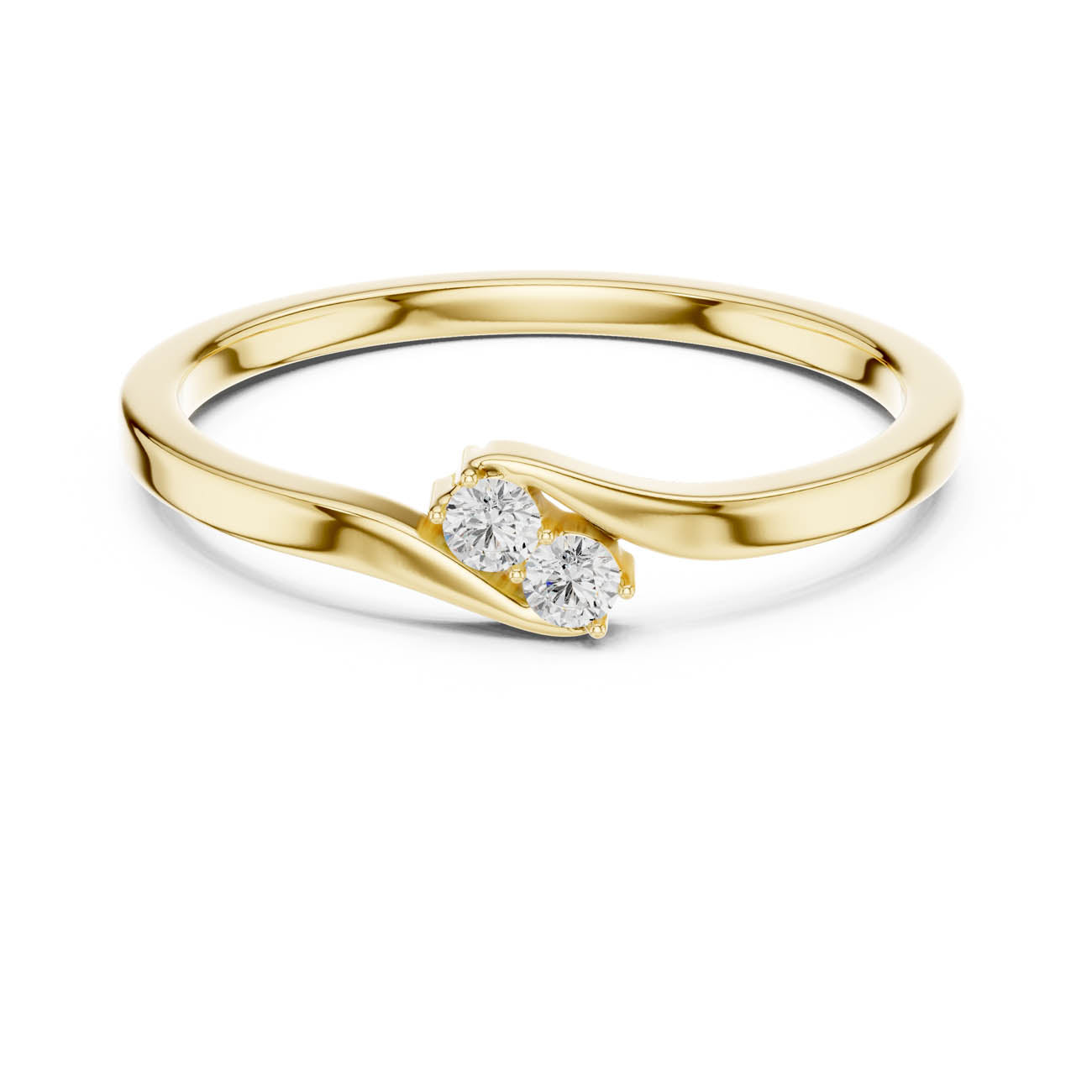 .07 Ct. Two-Stone Round Diamond Ring with Sculpted Closed Band (SBWR(41)) 5