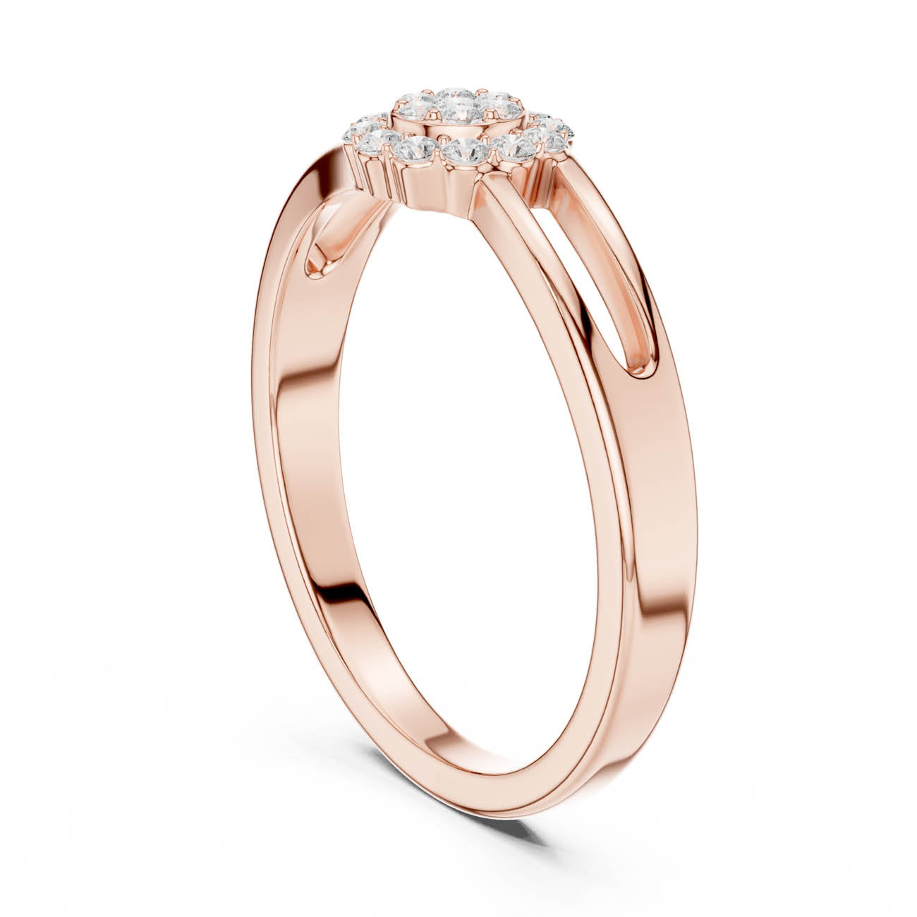 .19 Ct. Floral Cluster Diamond Ring with Split Closed Shank (SBWR(43)) 9