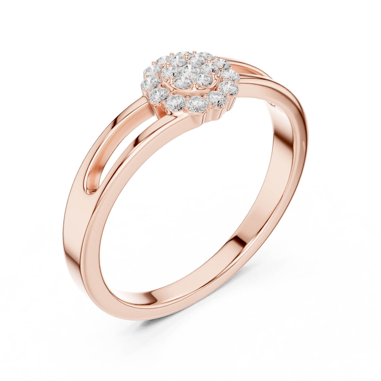.19 Ct. Floral Cluster Diamond Ring with Split Closed Shank (SBWR(43)) 6