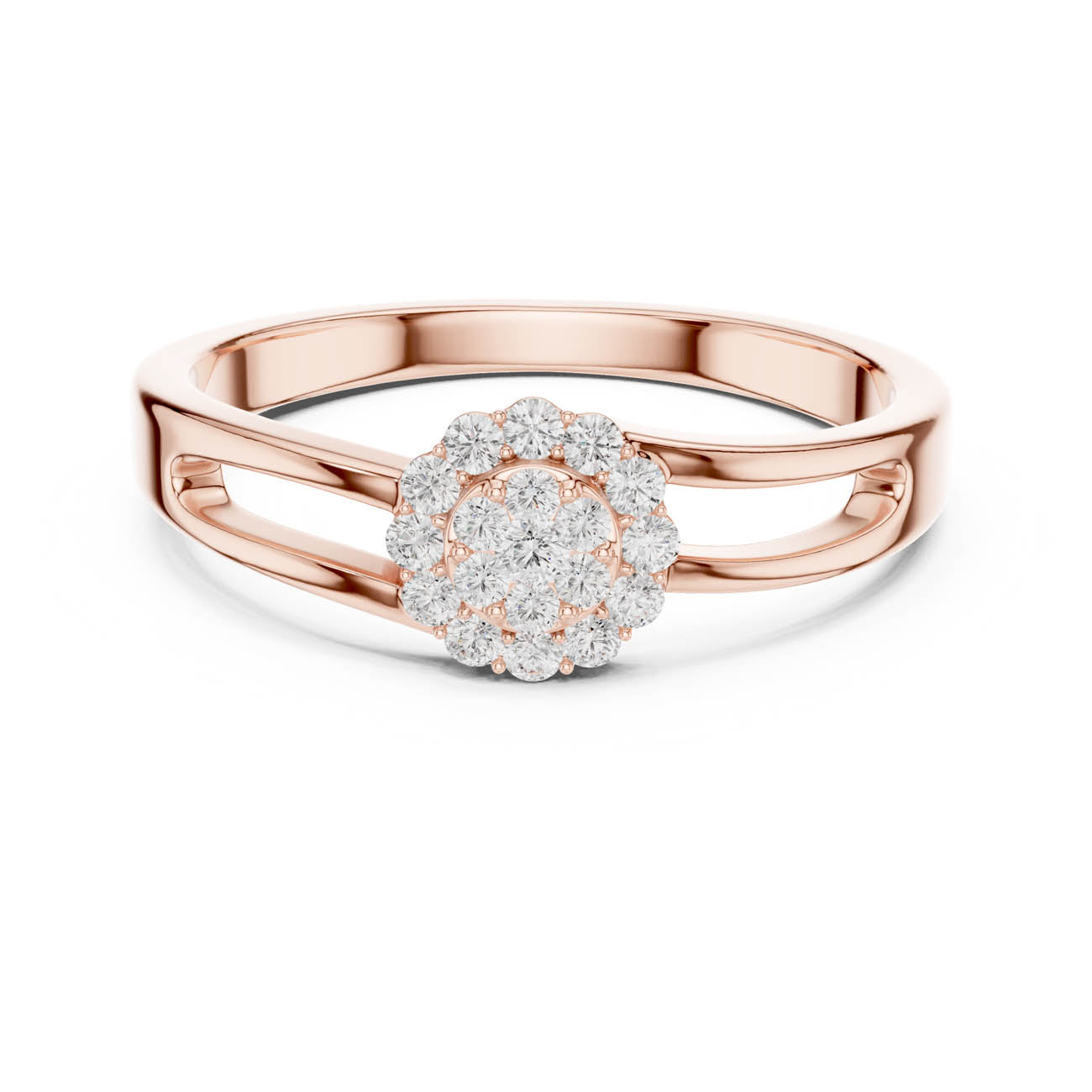 .19 Ct. Floral Cluster Diamond Ring with Split Closed Shank (SBWR(43)) 7