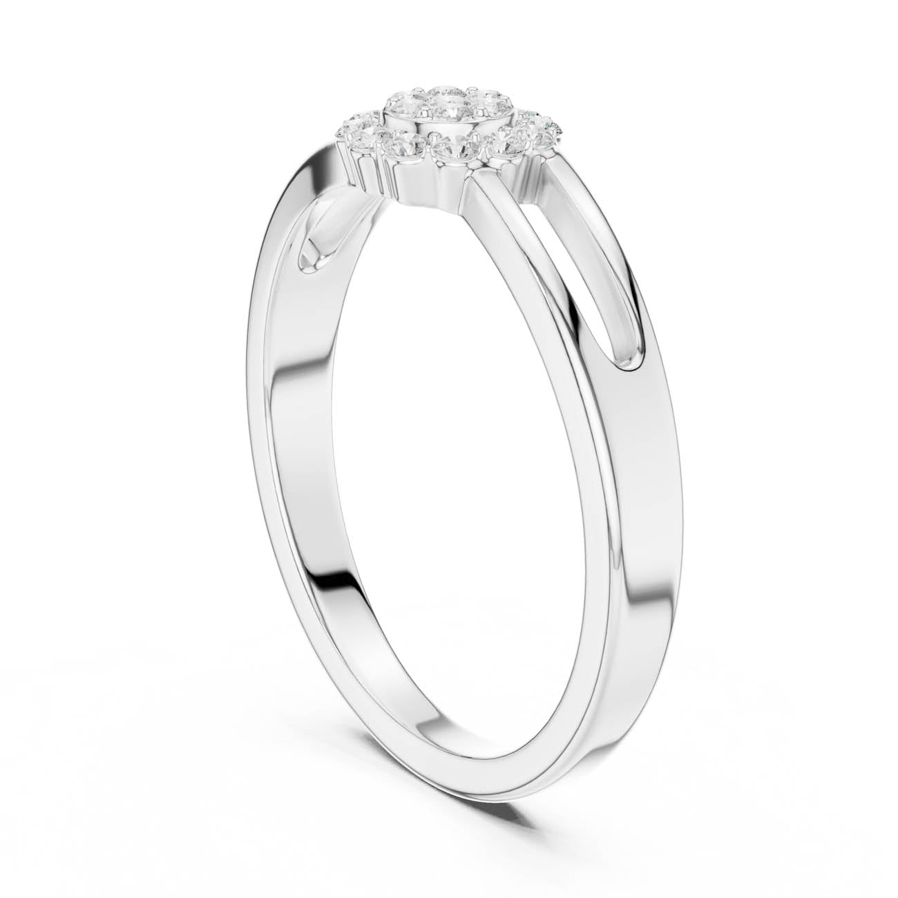 .19 Ct. Floral Cluster Diamond Ring with Split Closed Shank (SBWR(43)) 10