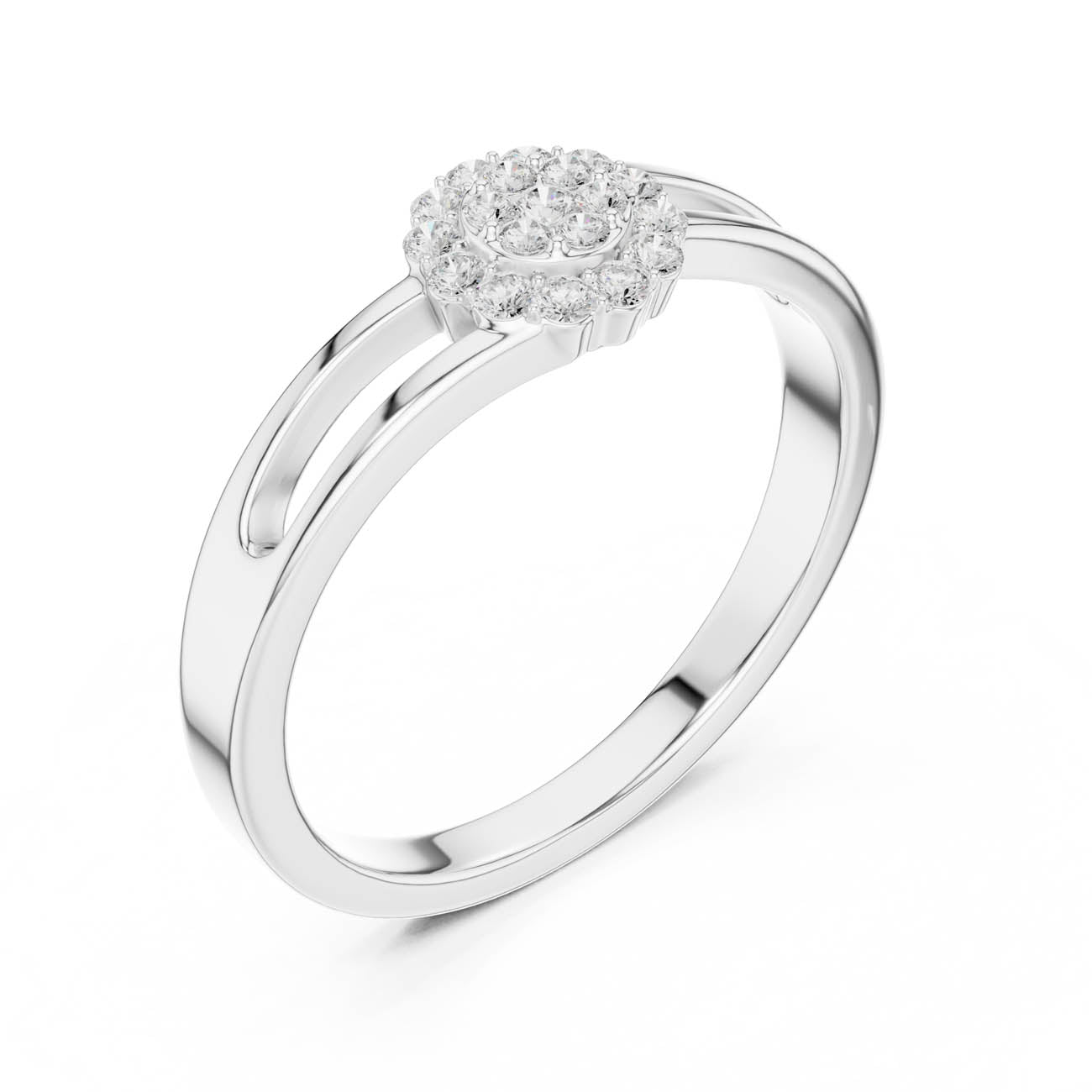 .19 Ct. Floral Cluster Diamond Ring with Split Closed Shank (SBWR(43)) 8