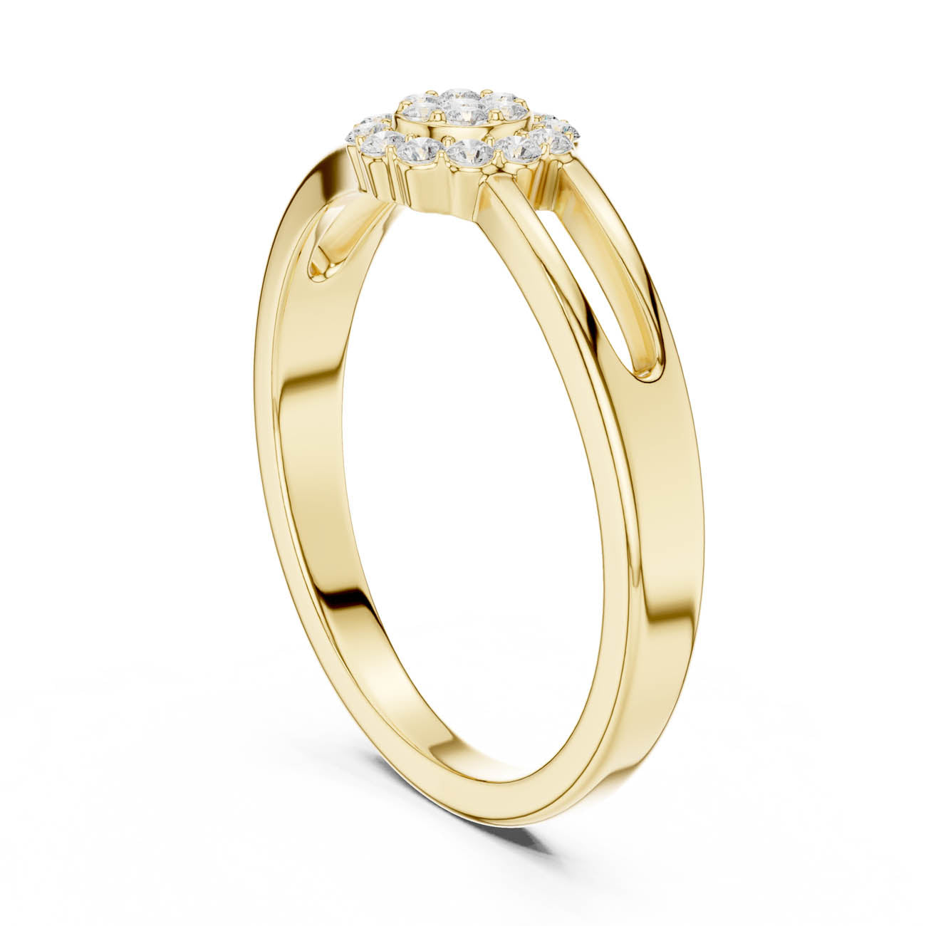 .19 Ct. Floral Cluster Diamond Ring with Split Closed Shank (SBWR(43)) 3