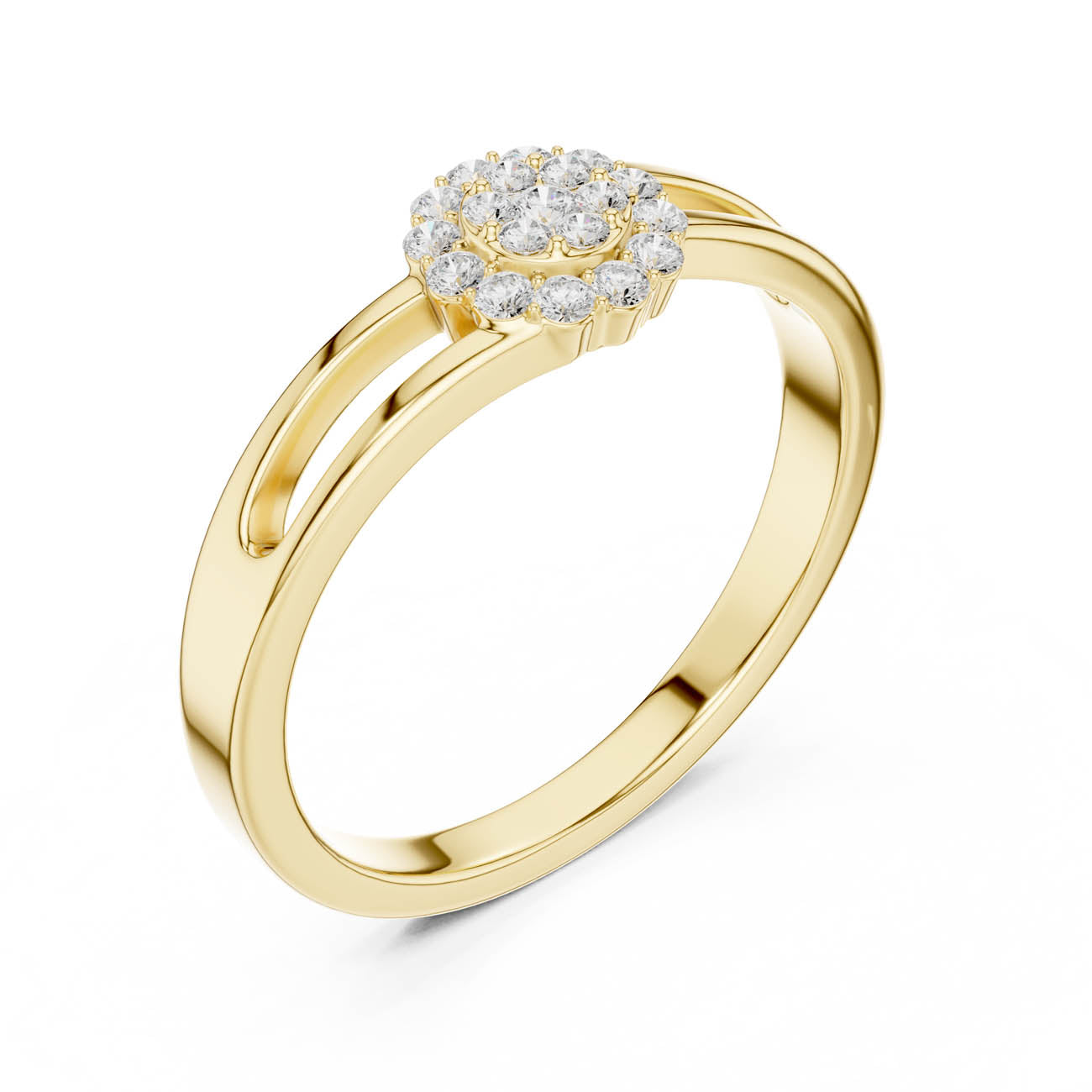 .19 Ct. Floral Cluster Diamond Ring with Split Closed Shank (SBWR(43))