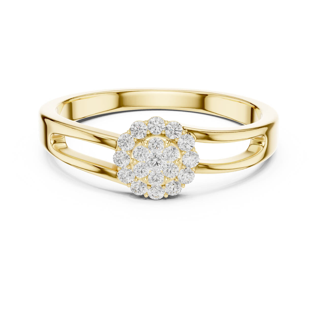 .19 Ct. Floral Cluster Diamond Ring with Split Closed Shank (SBWR(43)) 5