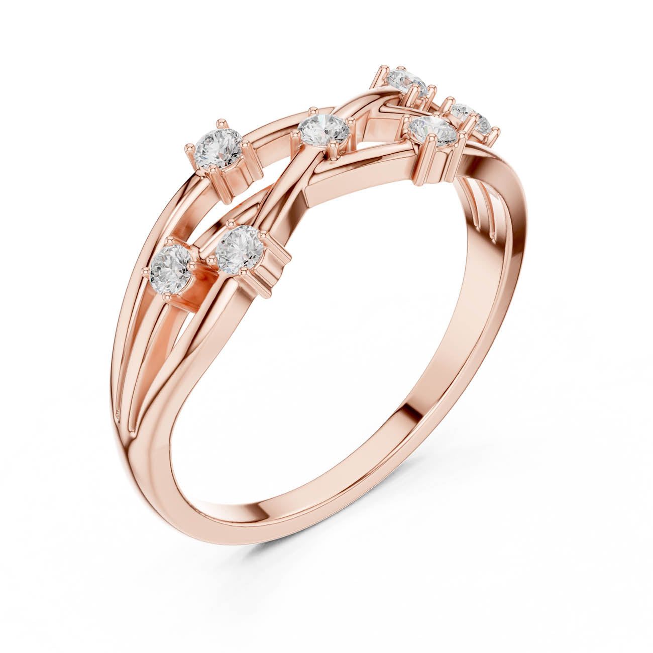 .18 Ct. Interwoven Round Diamond Accent Band (SBWR(44)) 6