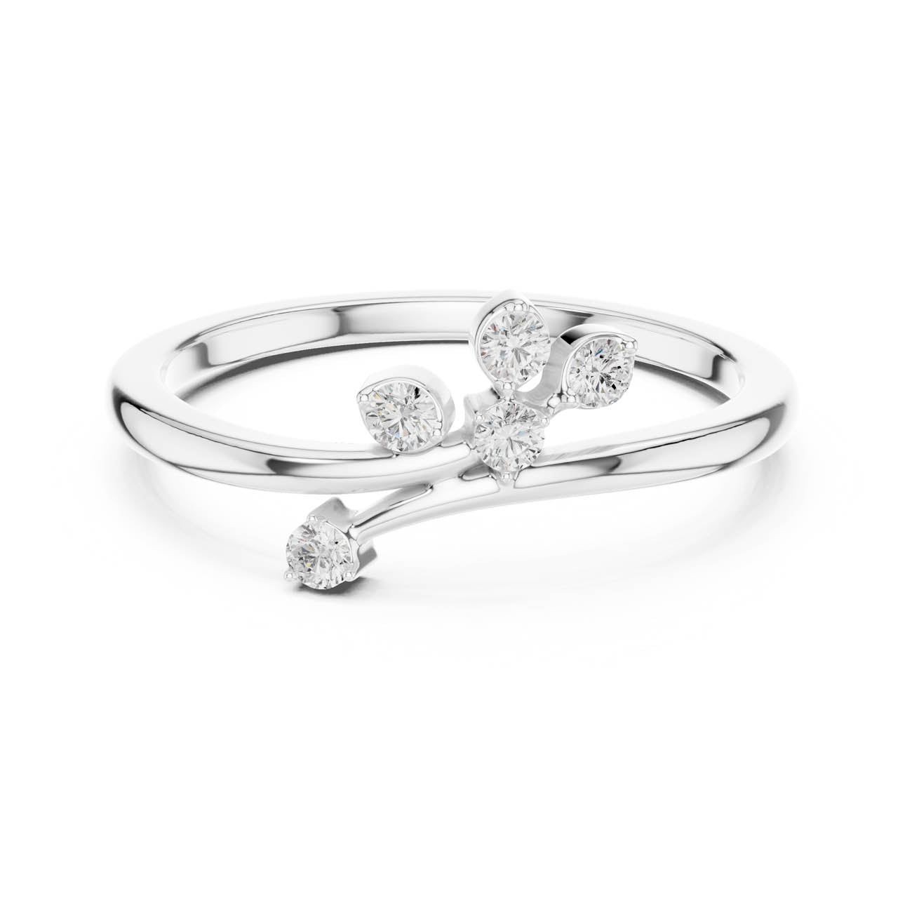 .13 Ct. Round Diamond Cluster Ring with Open Sculpted Band (SBWR(45)) 7