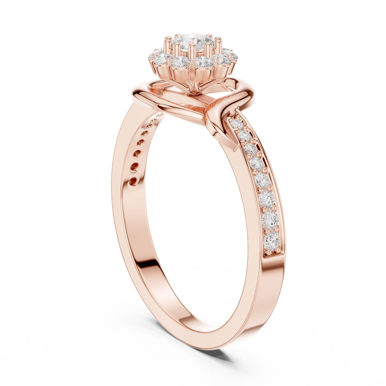 .44 Ct. Round Diamond Halo Ring with Pavé Split Band (SBWR(46)) 9