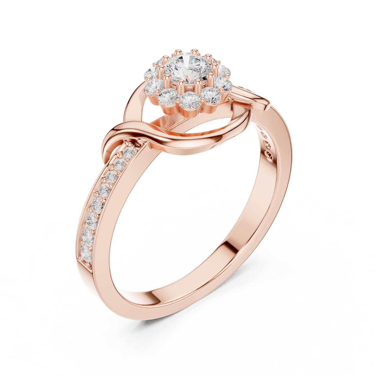 .44 Ct. Round Diamond Halo Ring with Pavé Split Band (SBWR(46)) 8