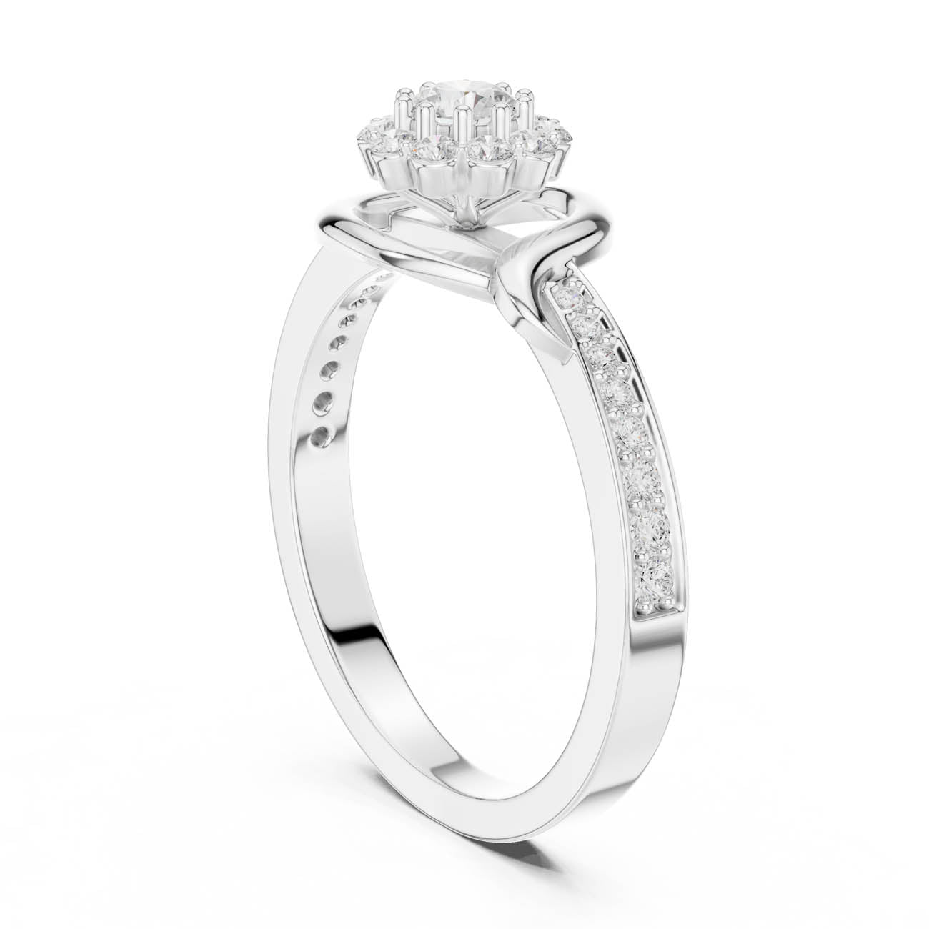 .44 Ct. Round Diamond Halo Ring with Pavé Split Band (SBWR(46)) 10
