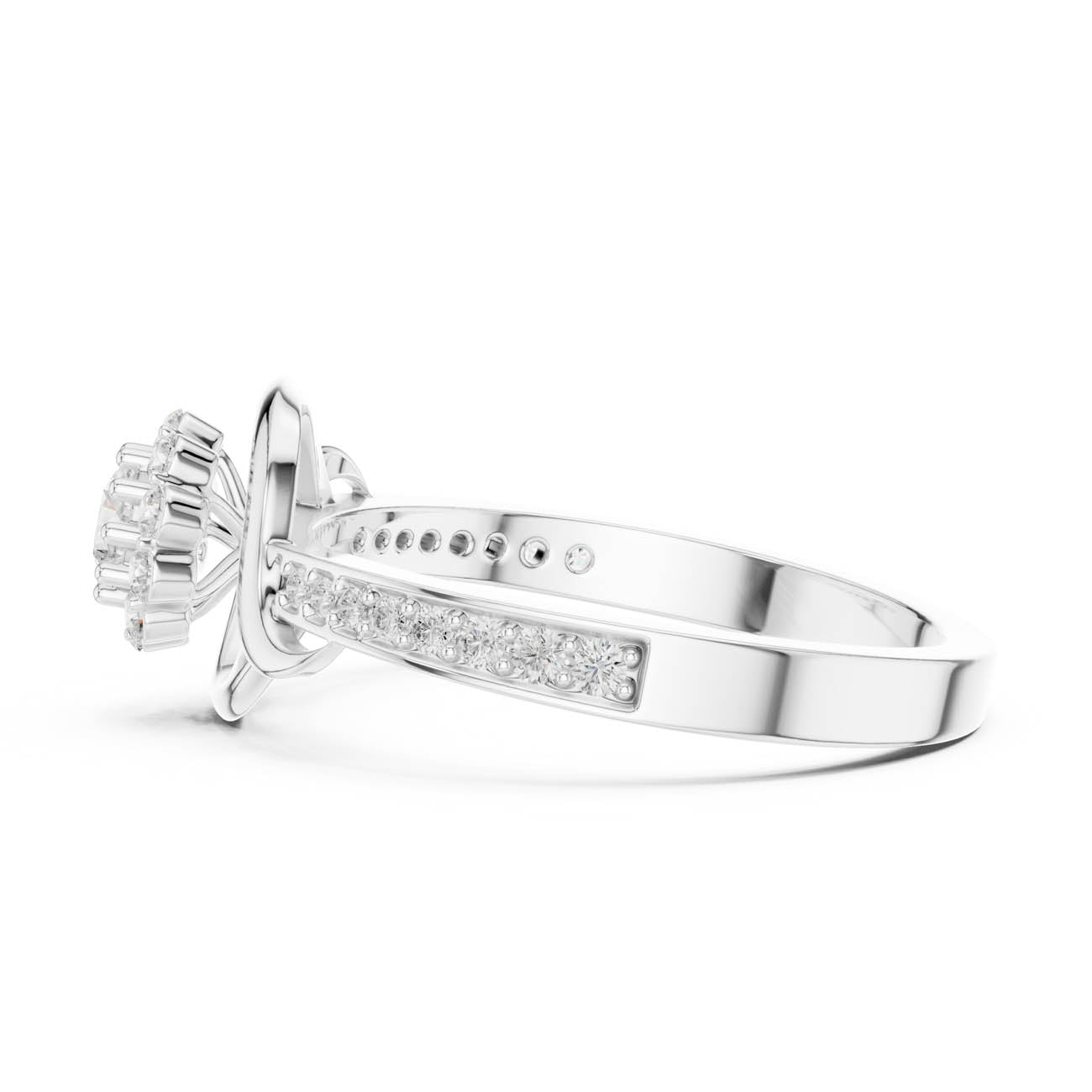 .44 Ct. Round Diamond Halo Ring with Pavé Split Band (SBWR(46)) 11