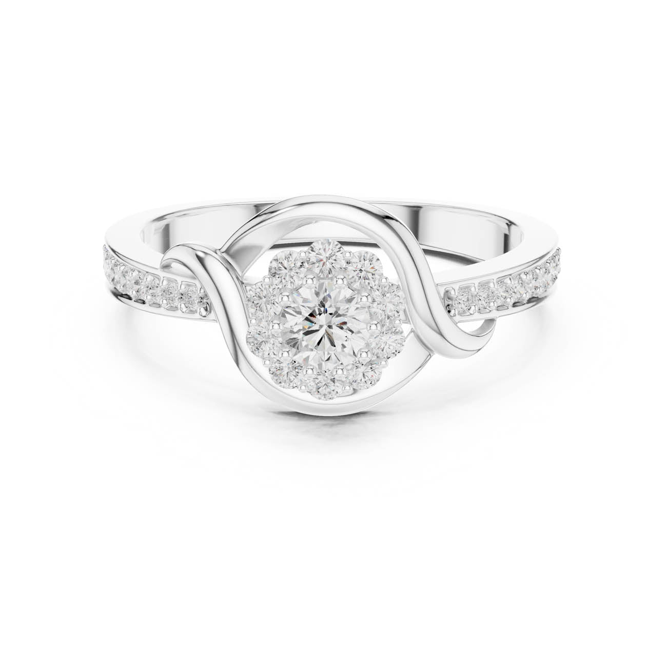 .44 Ct. Round Diamond Halo Ring with Pavé Split Band (SBWR(46)) 5