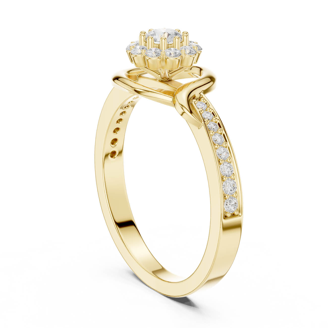 .44 Ct. Round Diamond Halo Ring with Pavé Split Band (SBWR(46))
