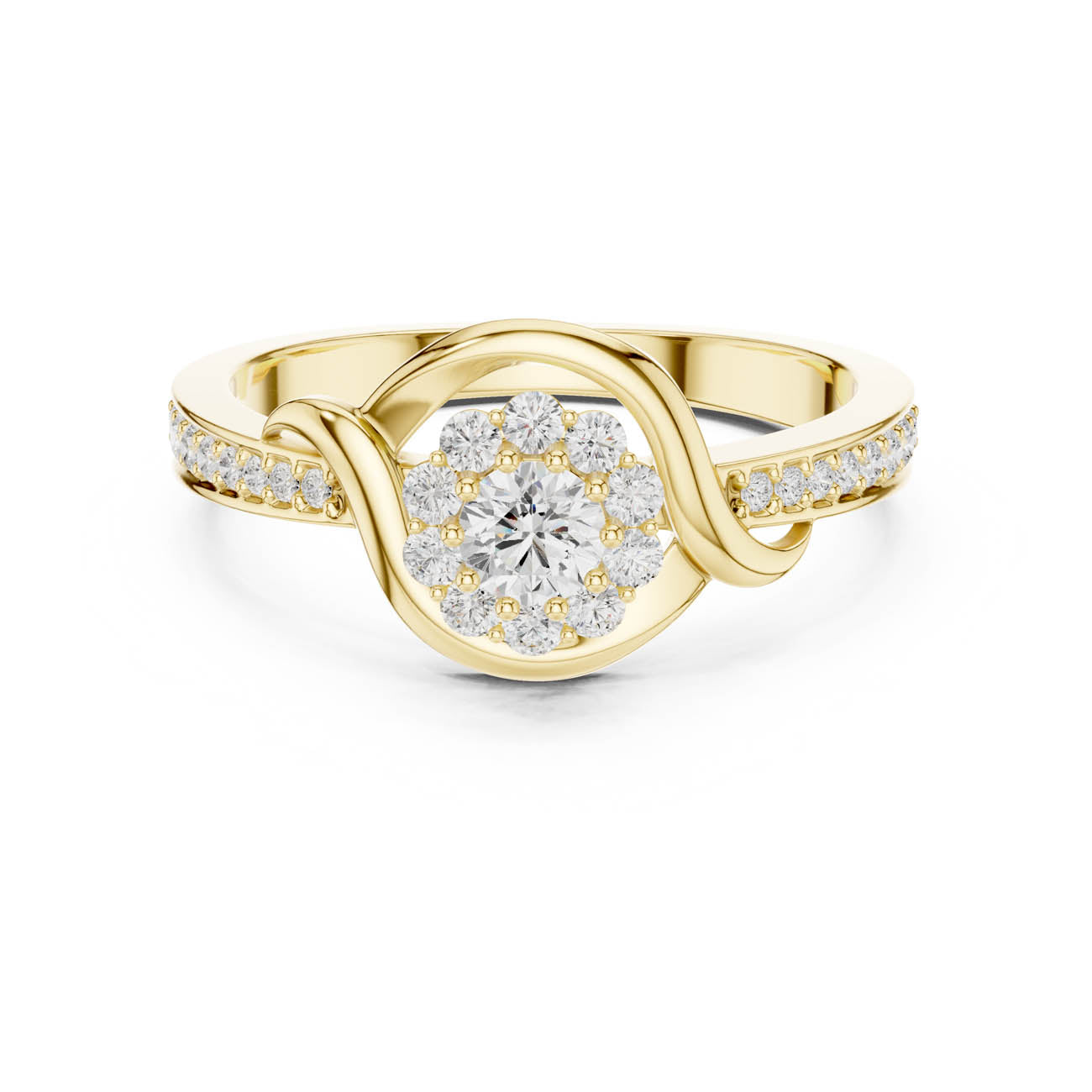 .44 Ct. Round Diamond Halo Ring with Pavé Split Band (SBWR(46))