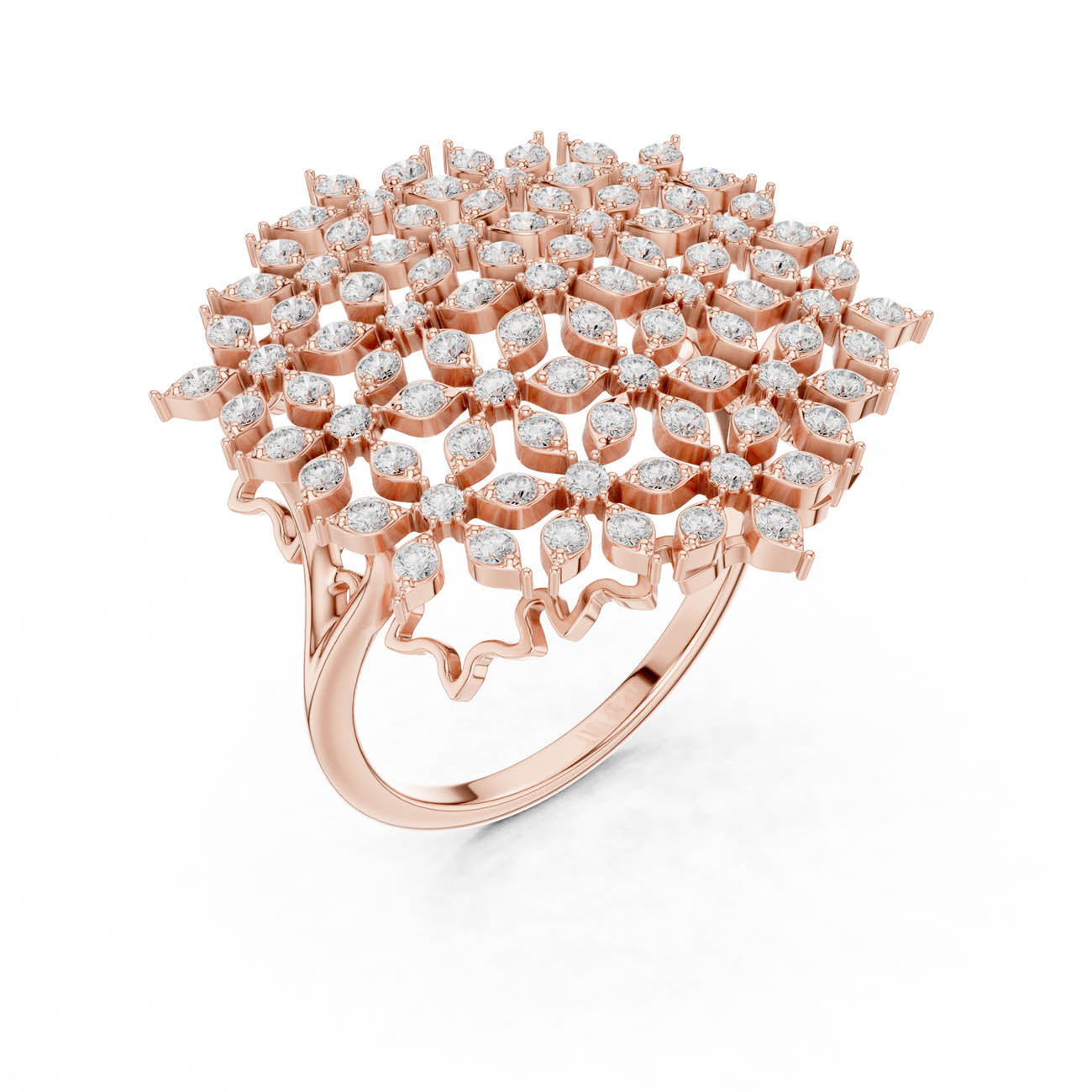 .91 Ct. Round Diamond Floral Cluster Ring with Openwork Design (SBWR(47)) 5