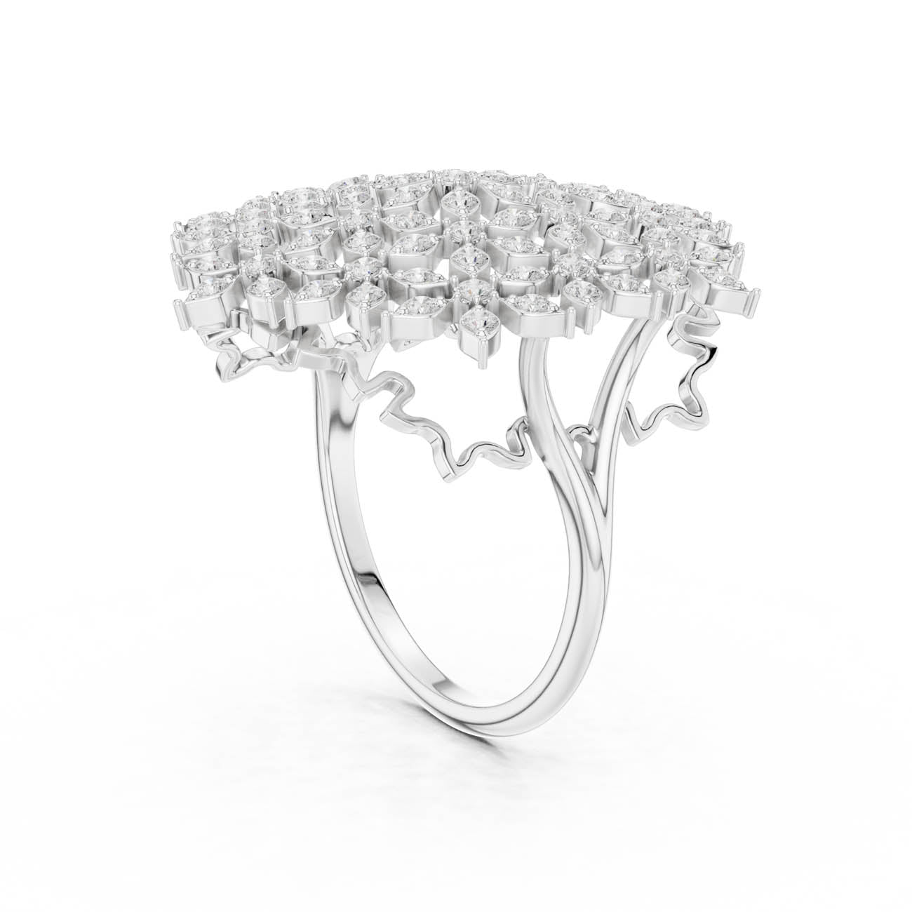 .91 Ct. Round Diamond Floral Cluster Ring with Openwork Design (SBWR(47)) 9