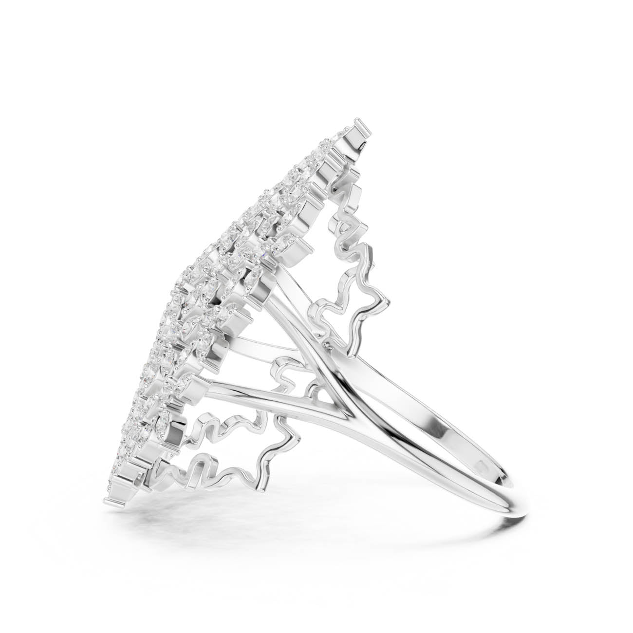 .91 Ct. Round Diamond Floral Cluster Ring with Openwork Design (SBWR(47)) 11