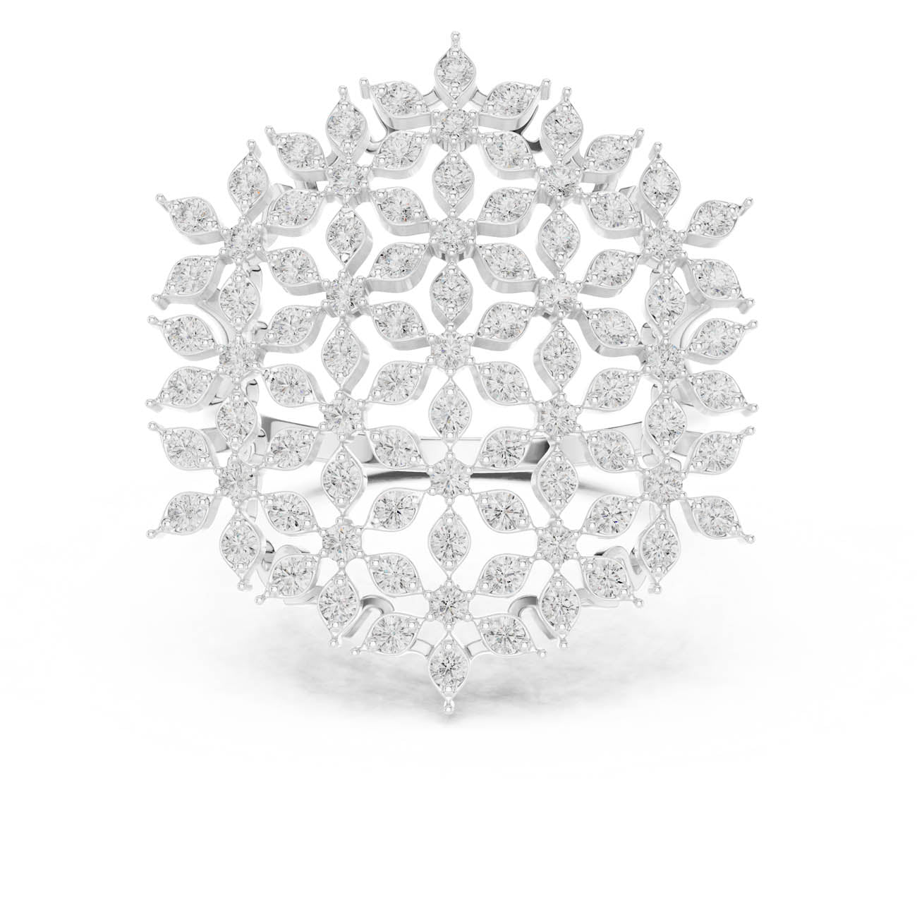 .91 Ct. Round Diamond Floral Cluster Ring with Openwork Design (SBWR(47)) 6