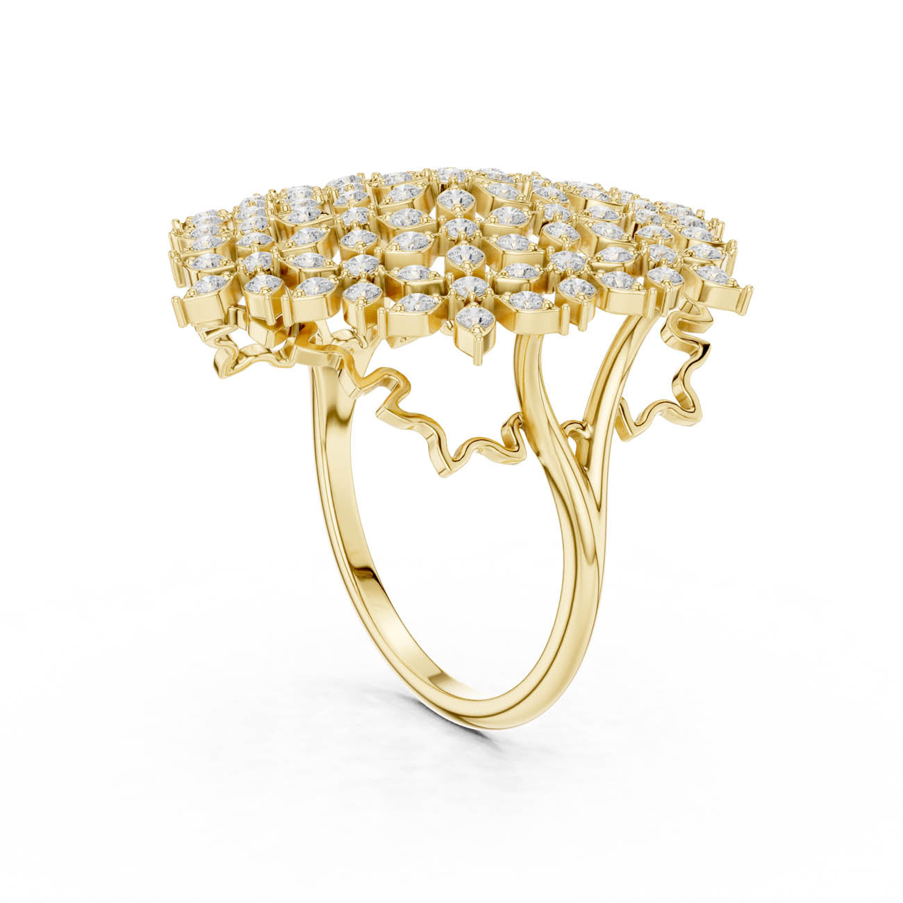 .91 Ct. Round Diamond Floral Cluster Ring with Openwork Design (SBWR(47)) 3
