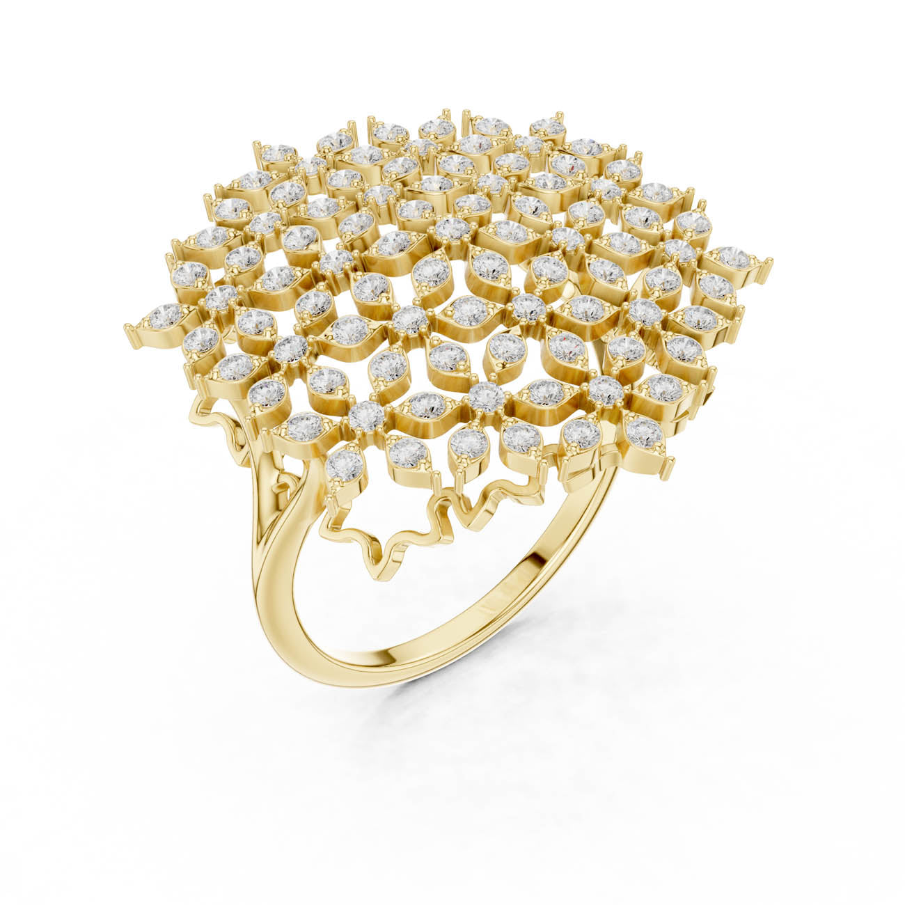 .91 Ct. Round Diamond Floral Cluster Ring with Openwork Design (SBWR(47))