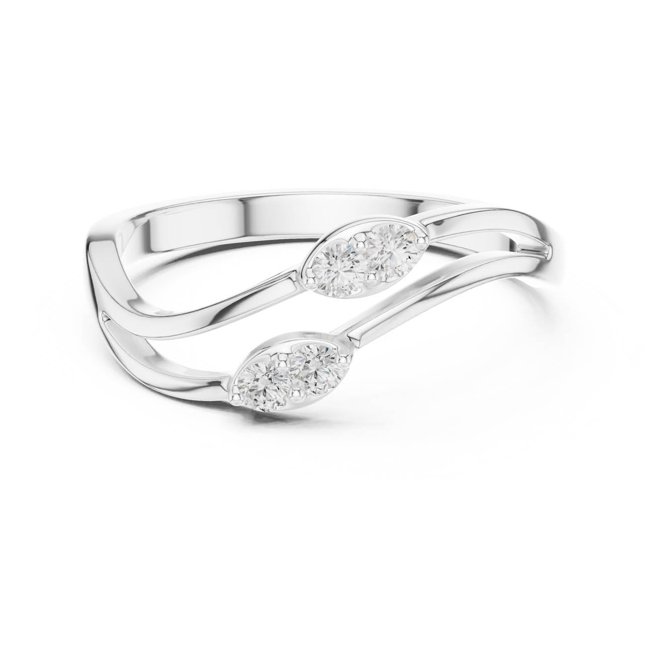.14 Ct. Round Diamond Wave Band Ring (SBWR(4)) 5