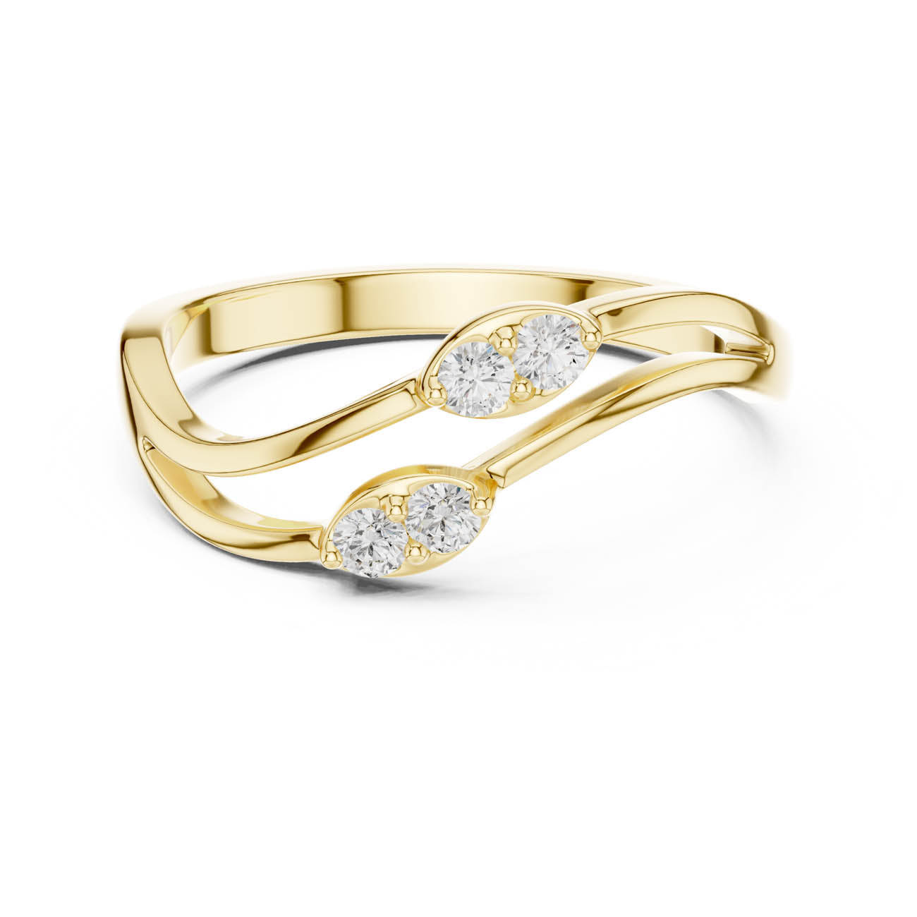 .14 Ct. Round Diamond Wave Band Ring (SBWR(4))